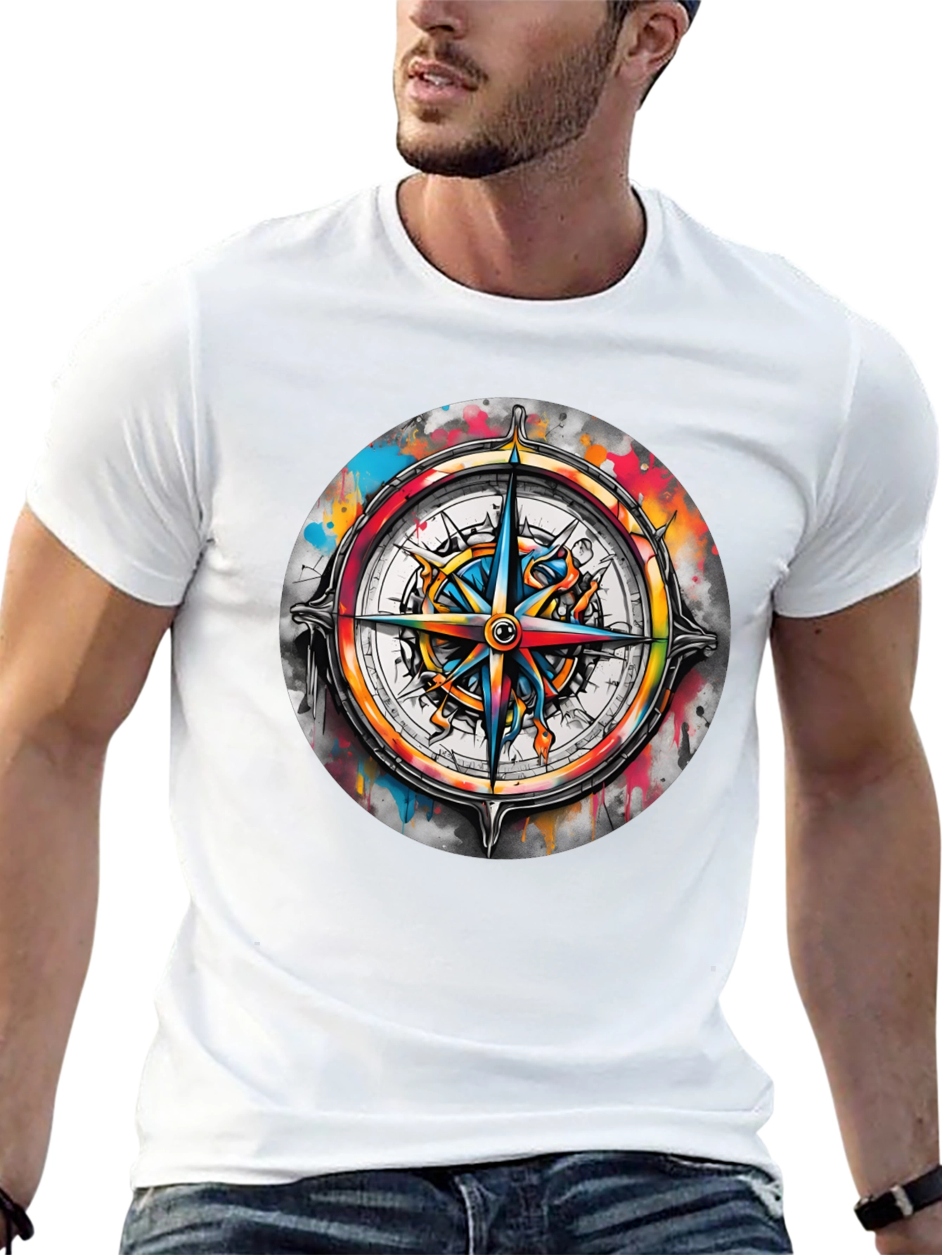 Compass Rose Graphic Tee - Stylish Nautical Design