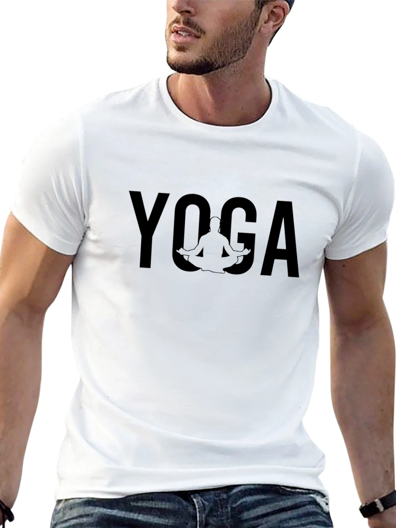Yoga Silhouette Graphic Tee - Soft Cotton Blend