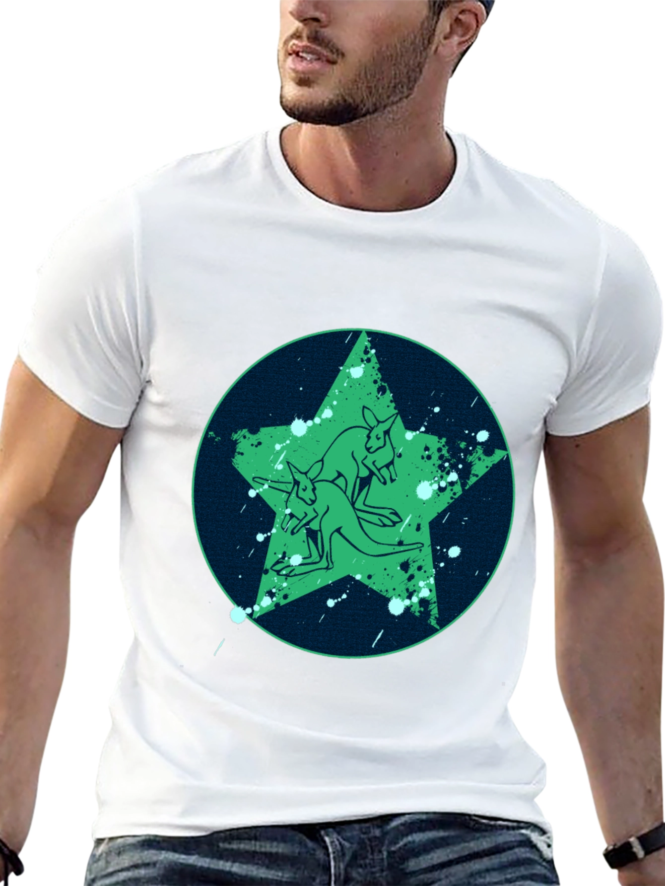 Kangaroo Star Graphic Tee - Cool Casual Style