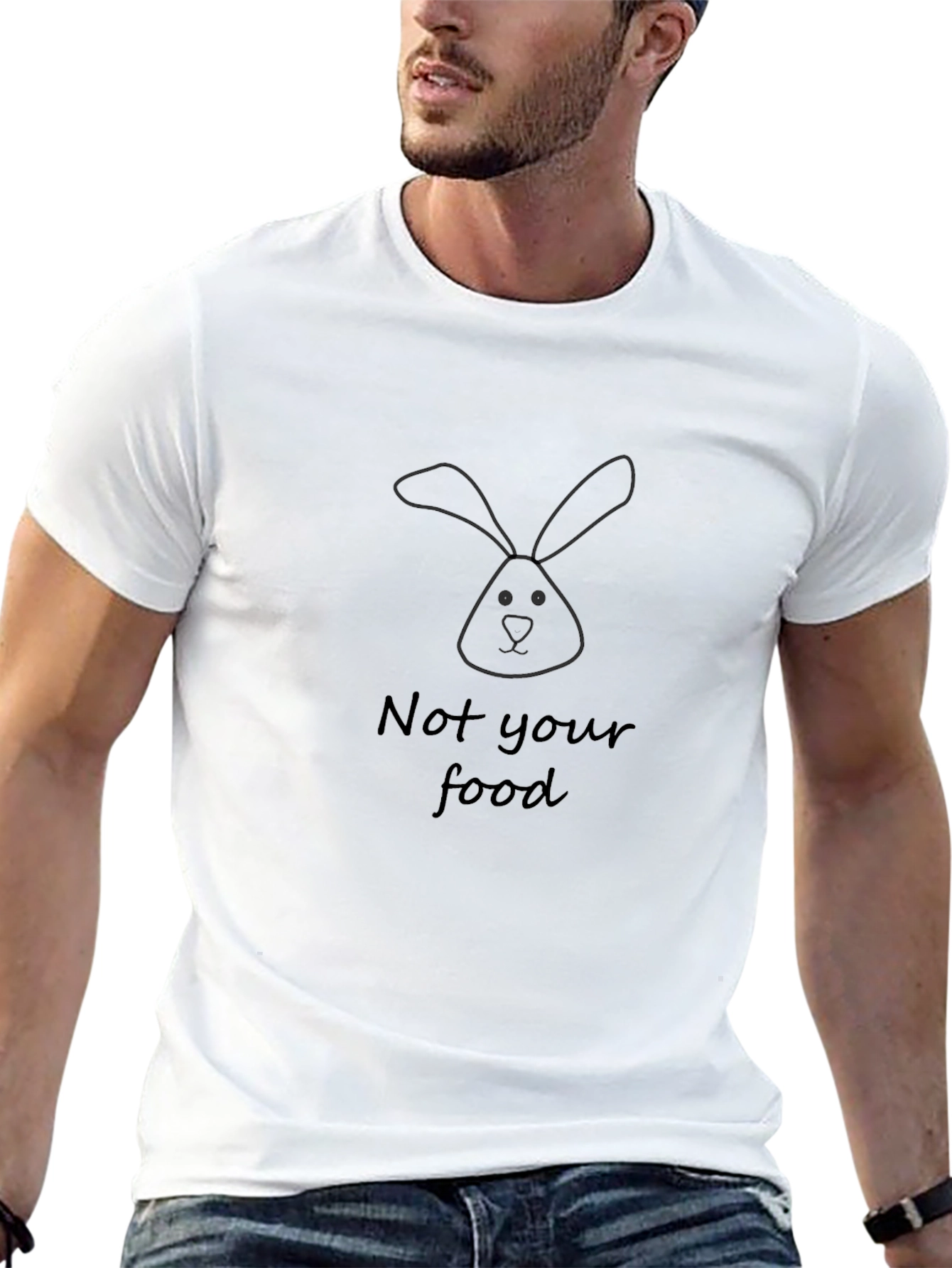 Vegan T-Shirt: Not Your Food Rabbit Design