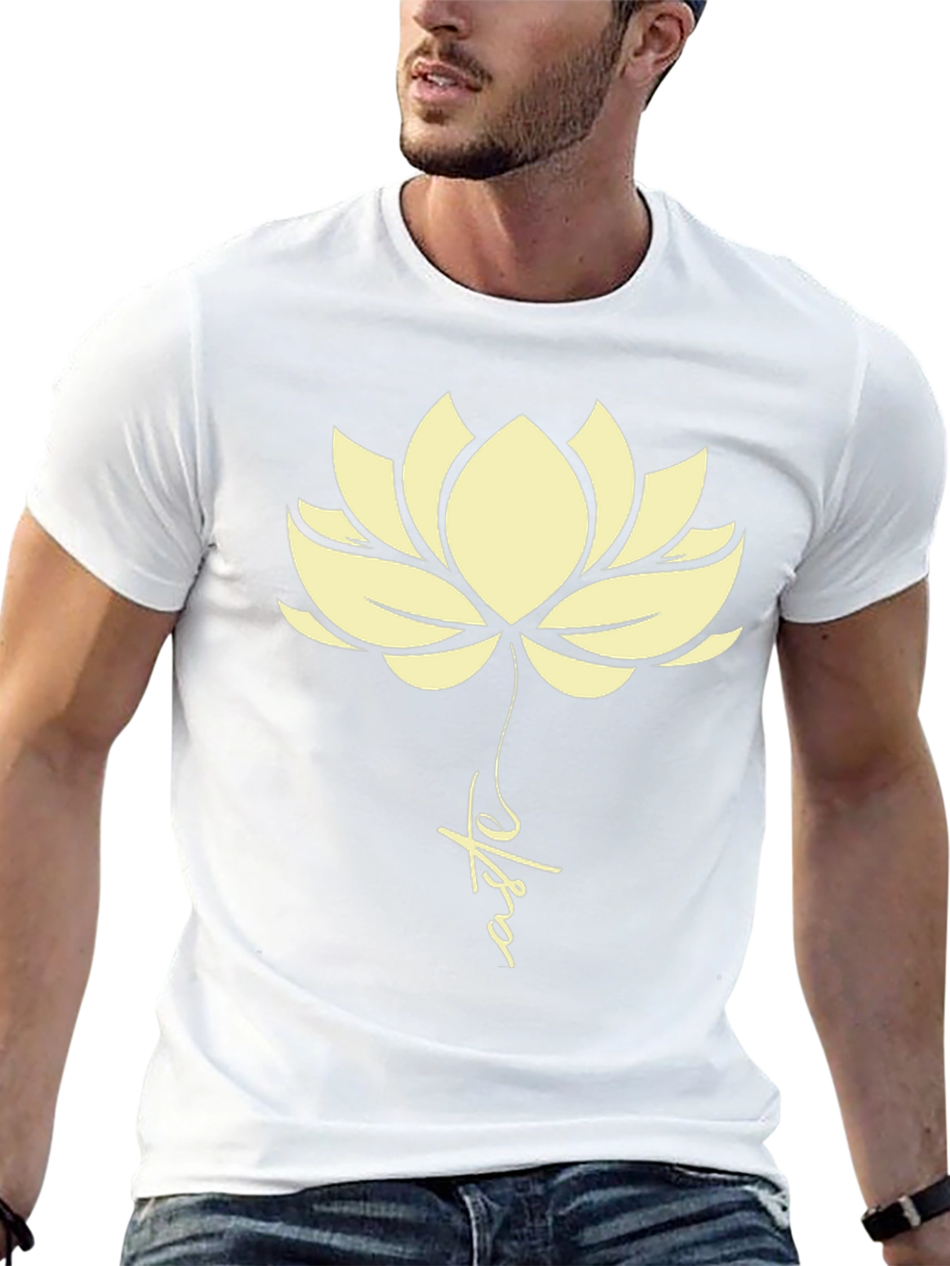 Lotus Flower Graphic Tee - Black