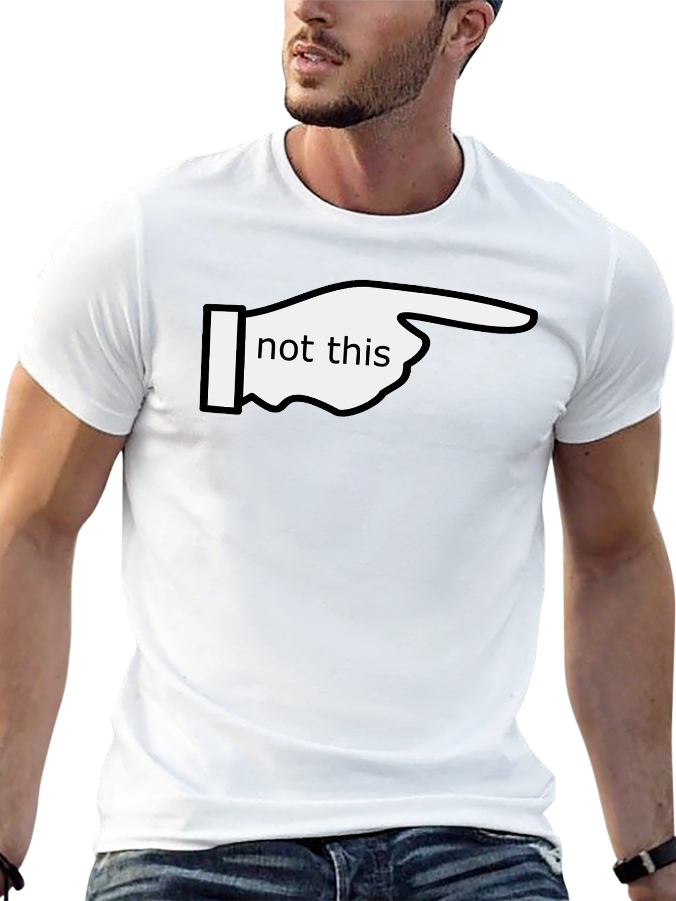 Funny Not This Pointing Finger Graphic T-Shirt
