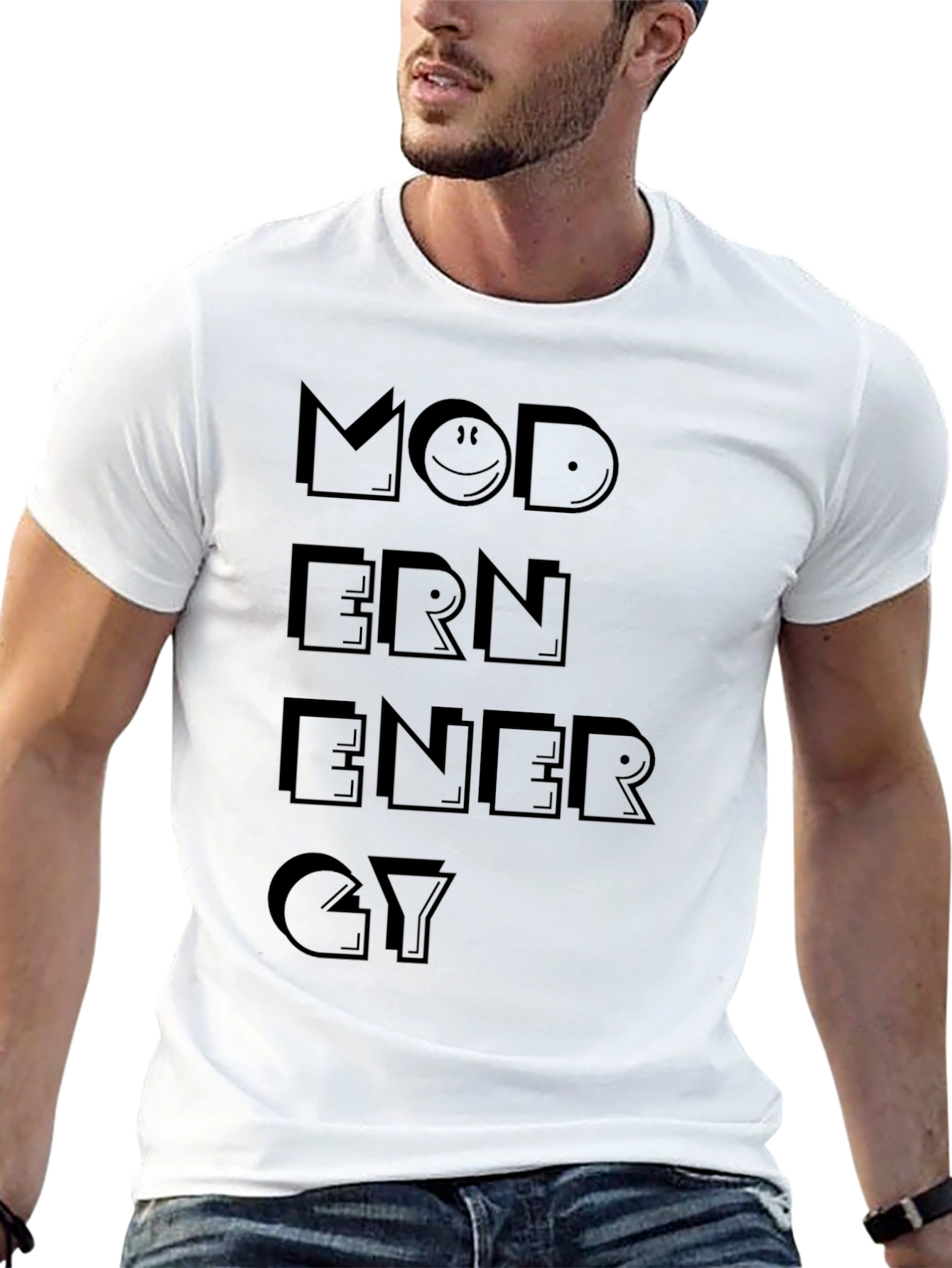 Modern Energy Graphic Print Black T-Shirt