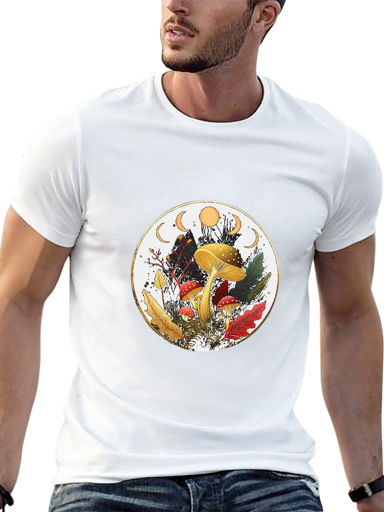 Mushroom Moon Phase Graphic Tee