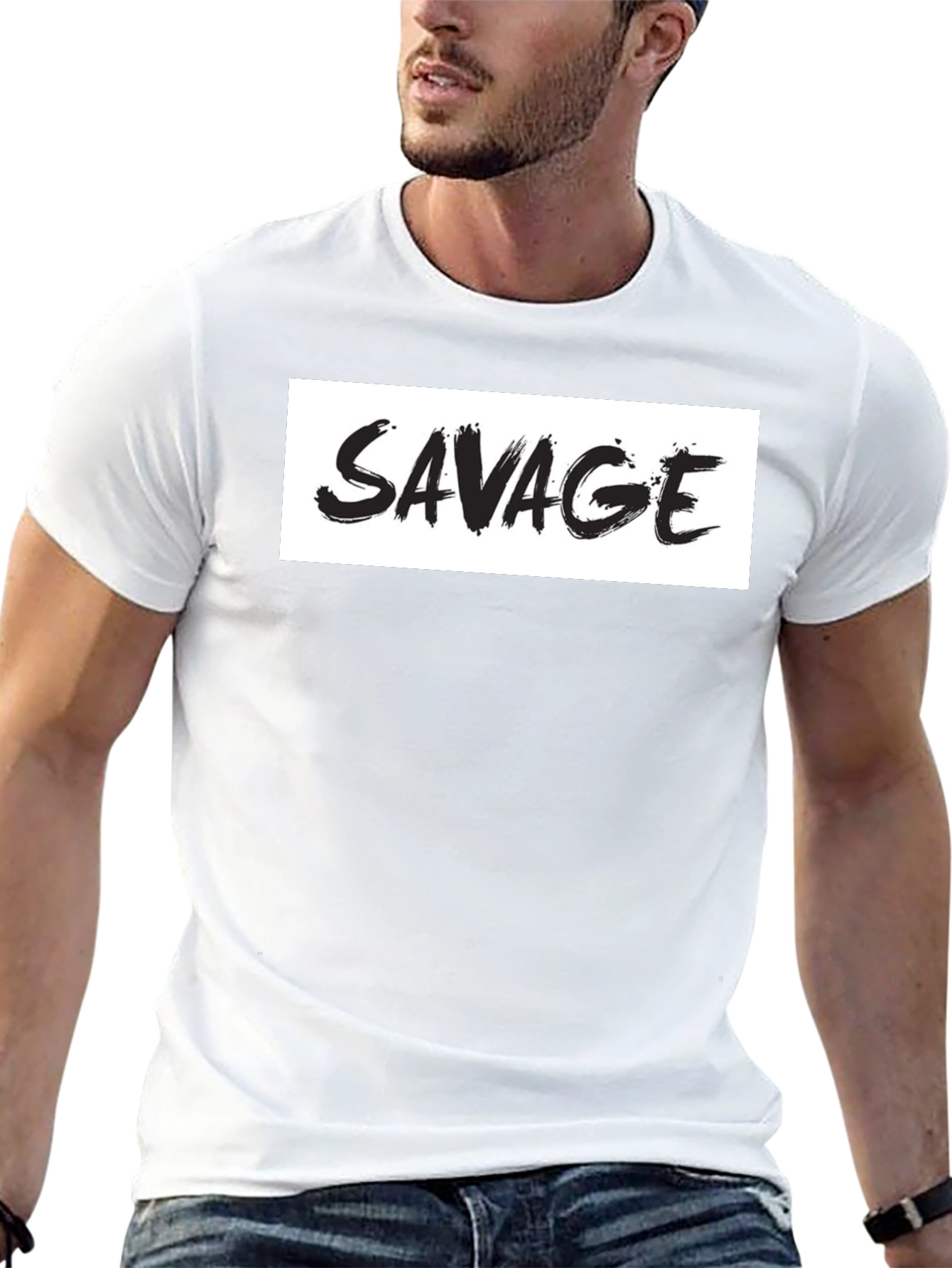 Savage Graphic Print Mens Black T-Shirt