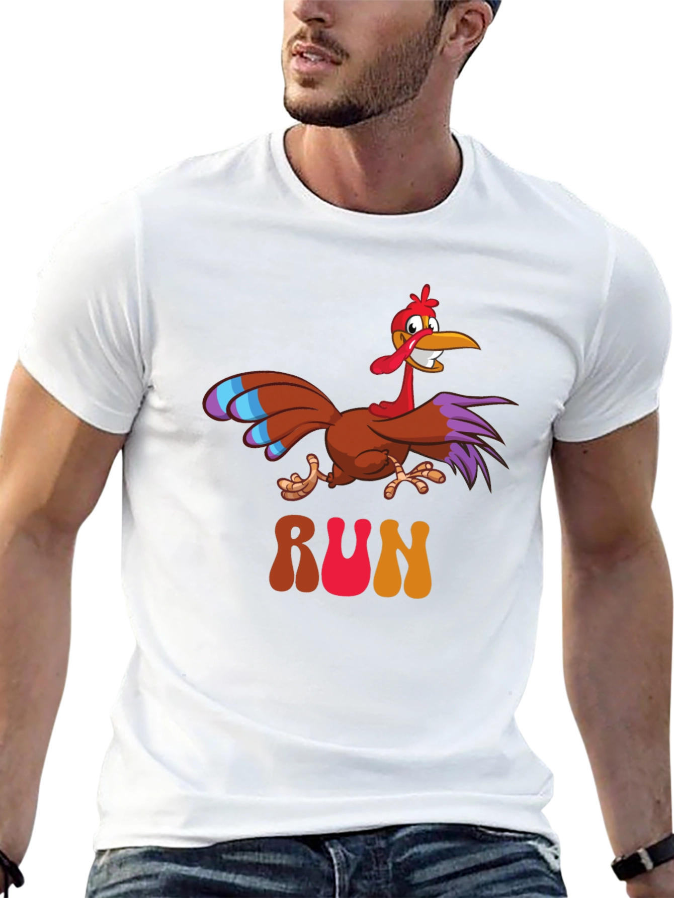 Funny Turkey Run T-Shirt - Thanksgiving Apparel