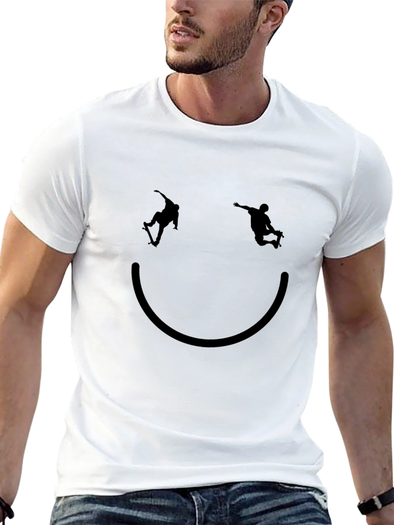 Skate Smile Tee - Black Graphic T-Shirt