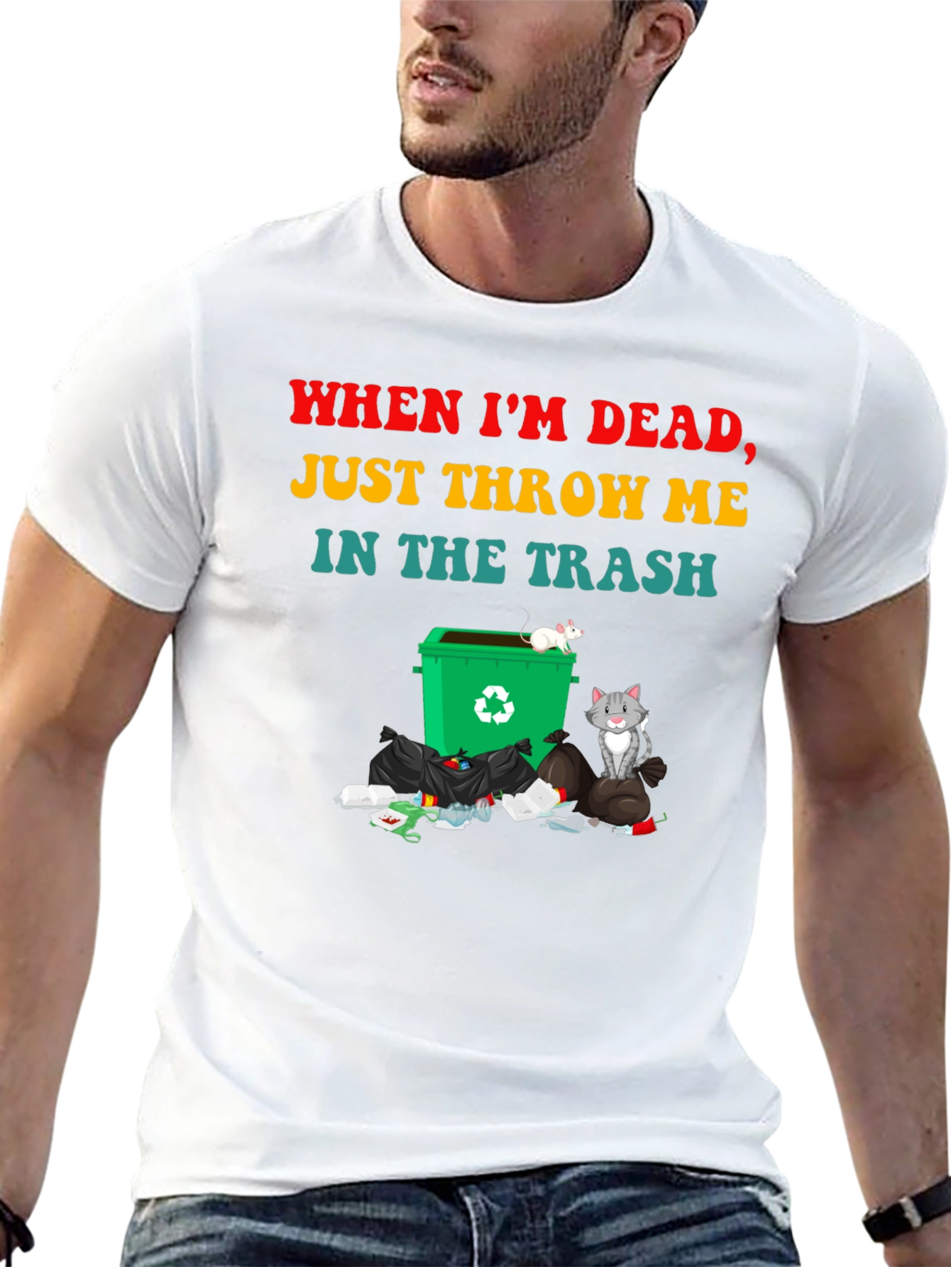Humorous Throw Me in the Trash Graphic Tee