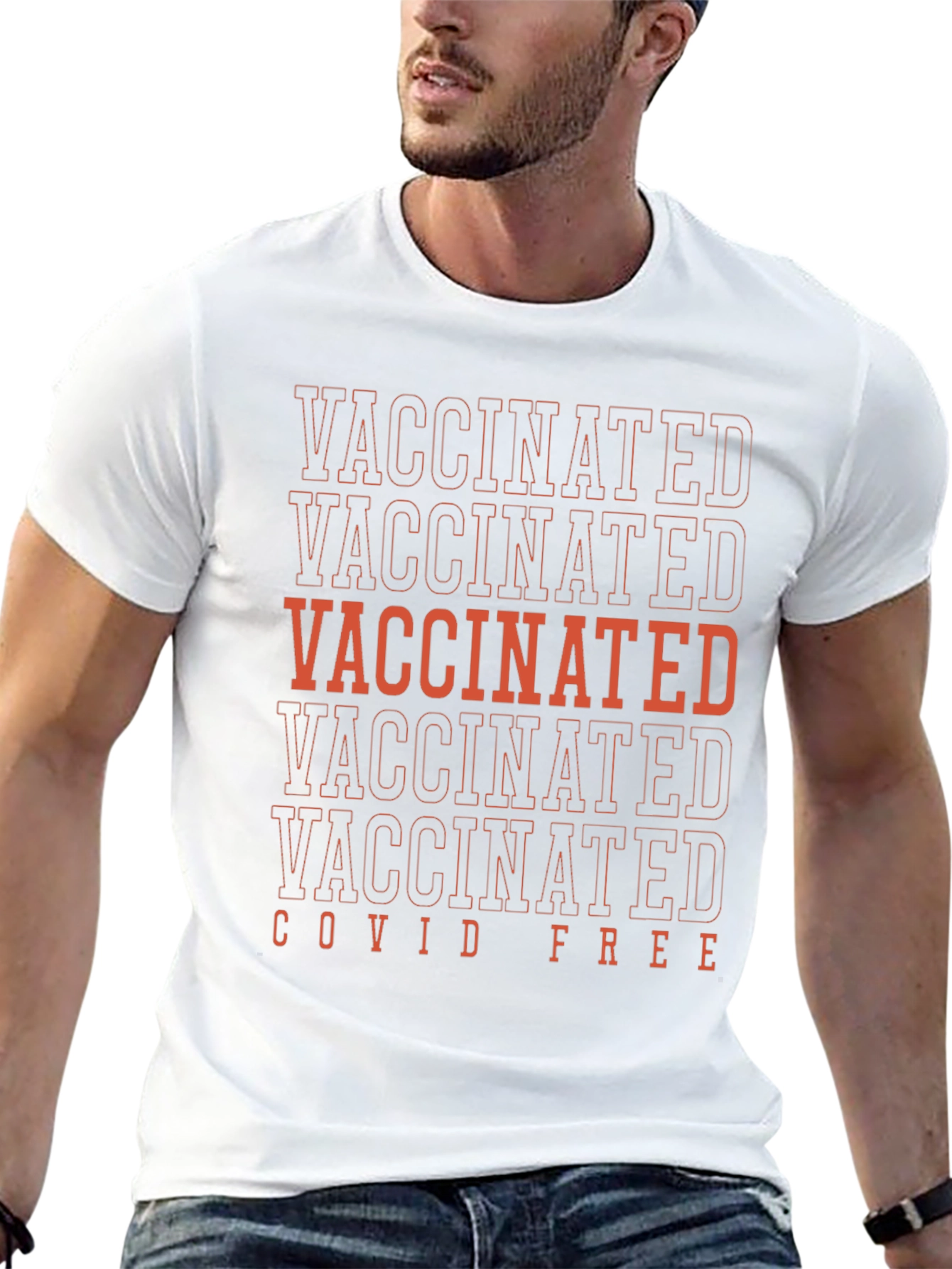 Vaccinated Covid Free Graphic T-Shirt
