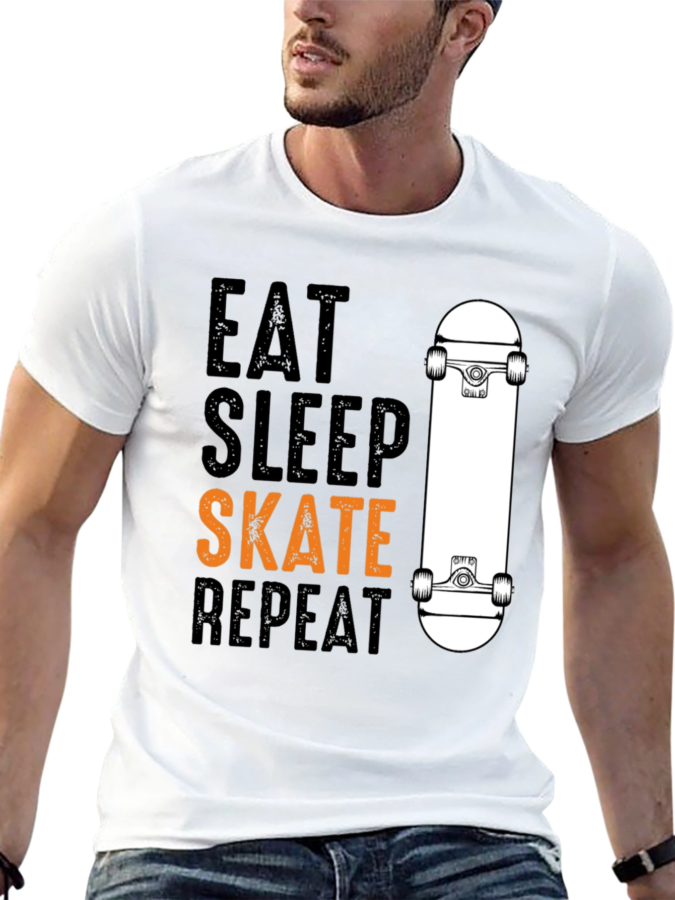 Eat Sleep Skate Repeat T-Shirt - Skateboarder Tee