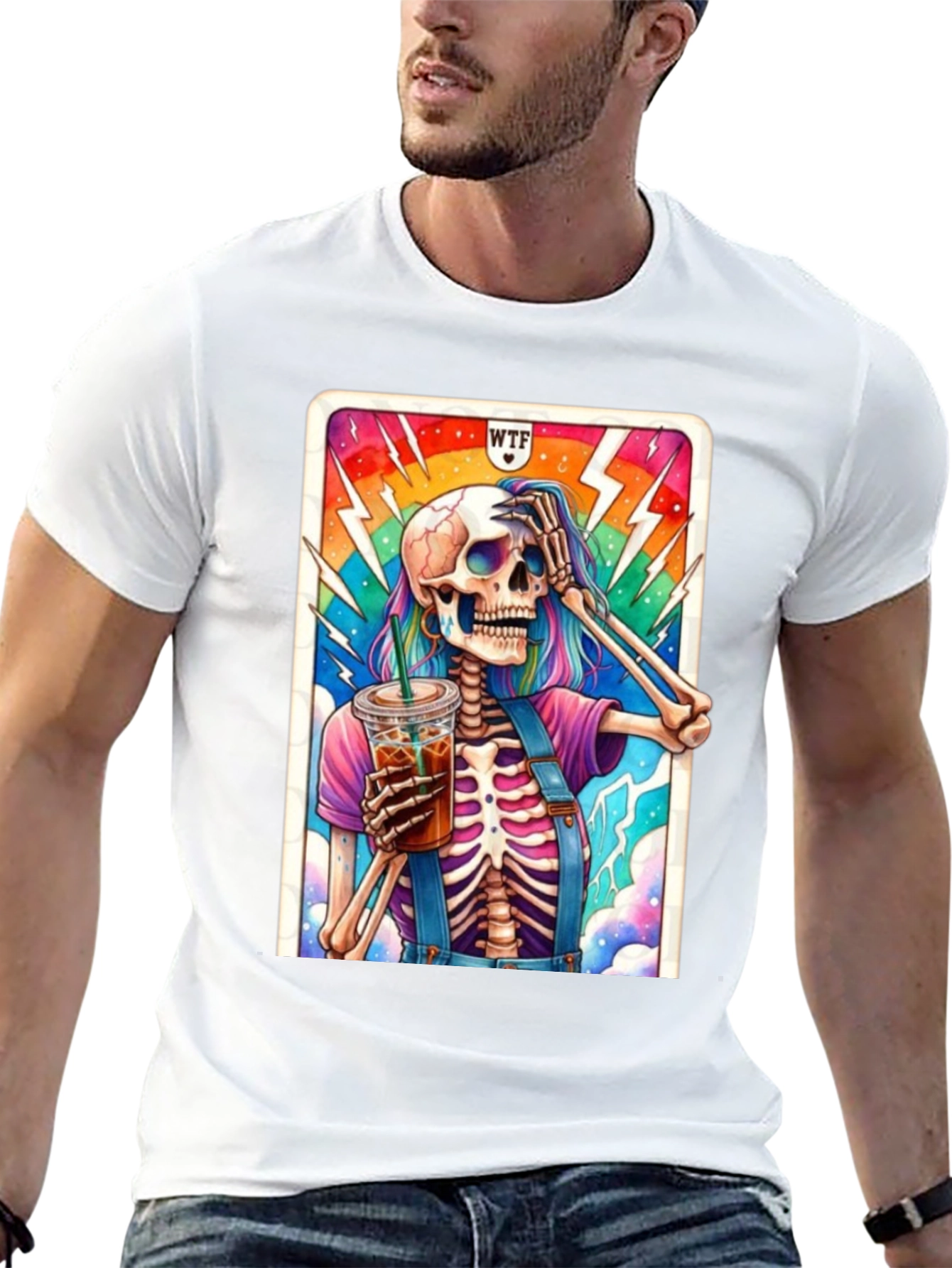 WTF Skeleton Iced Coffee T-Shirt