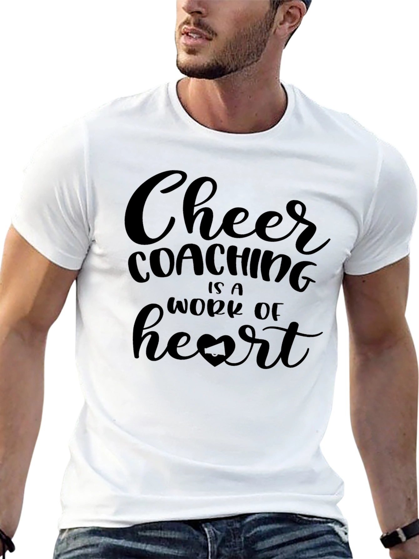 Cheer Coaching Heart Graphic Tee