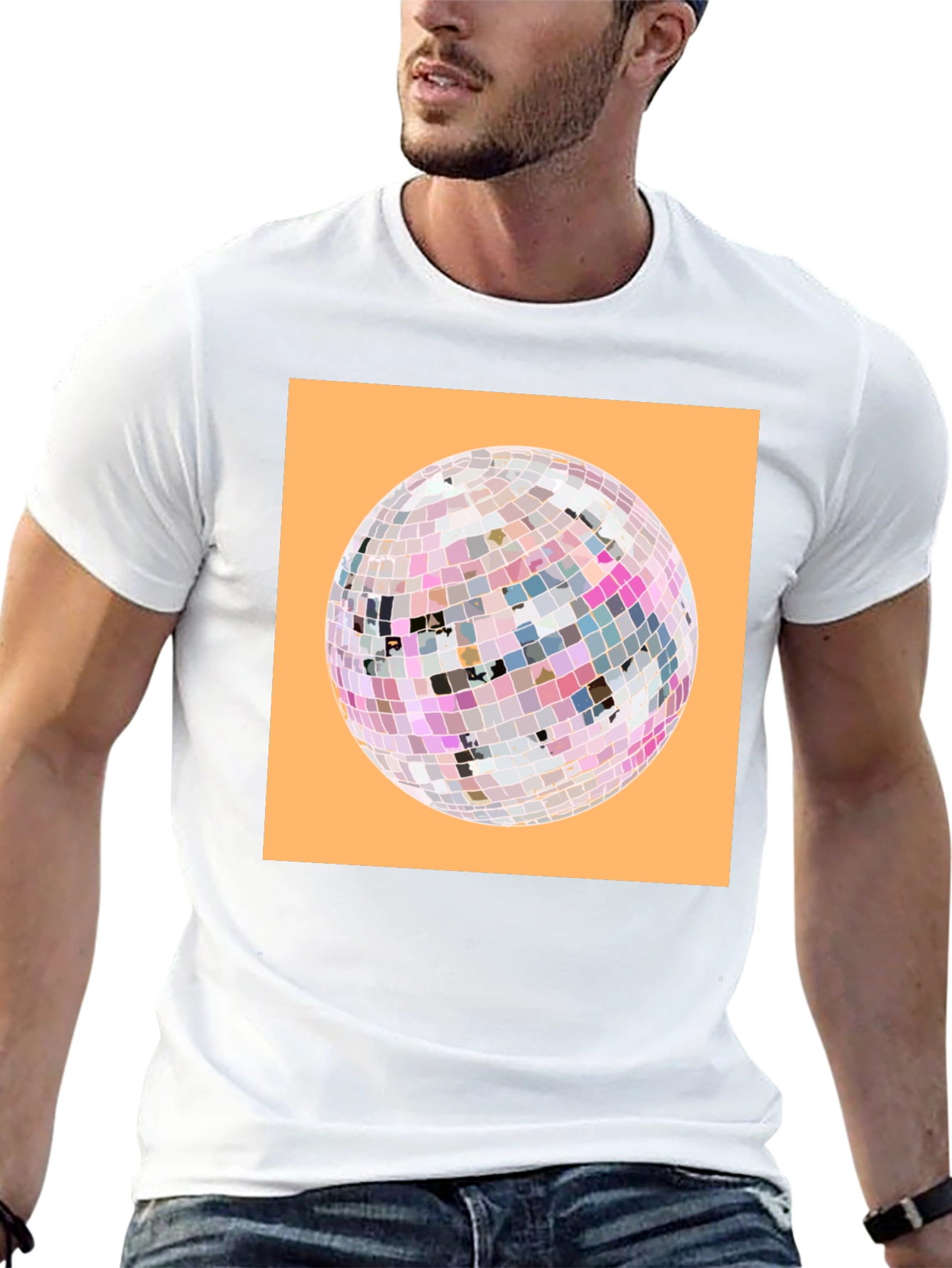 Disco Ball Graphic Tee - Retro Party Shirt