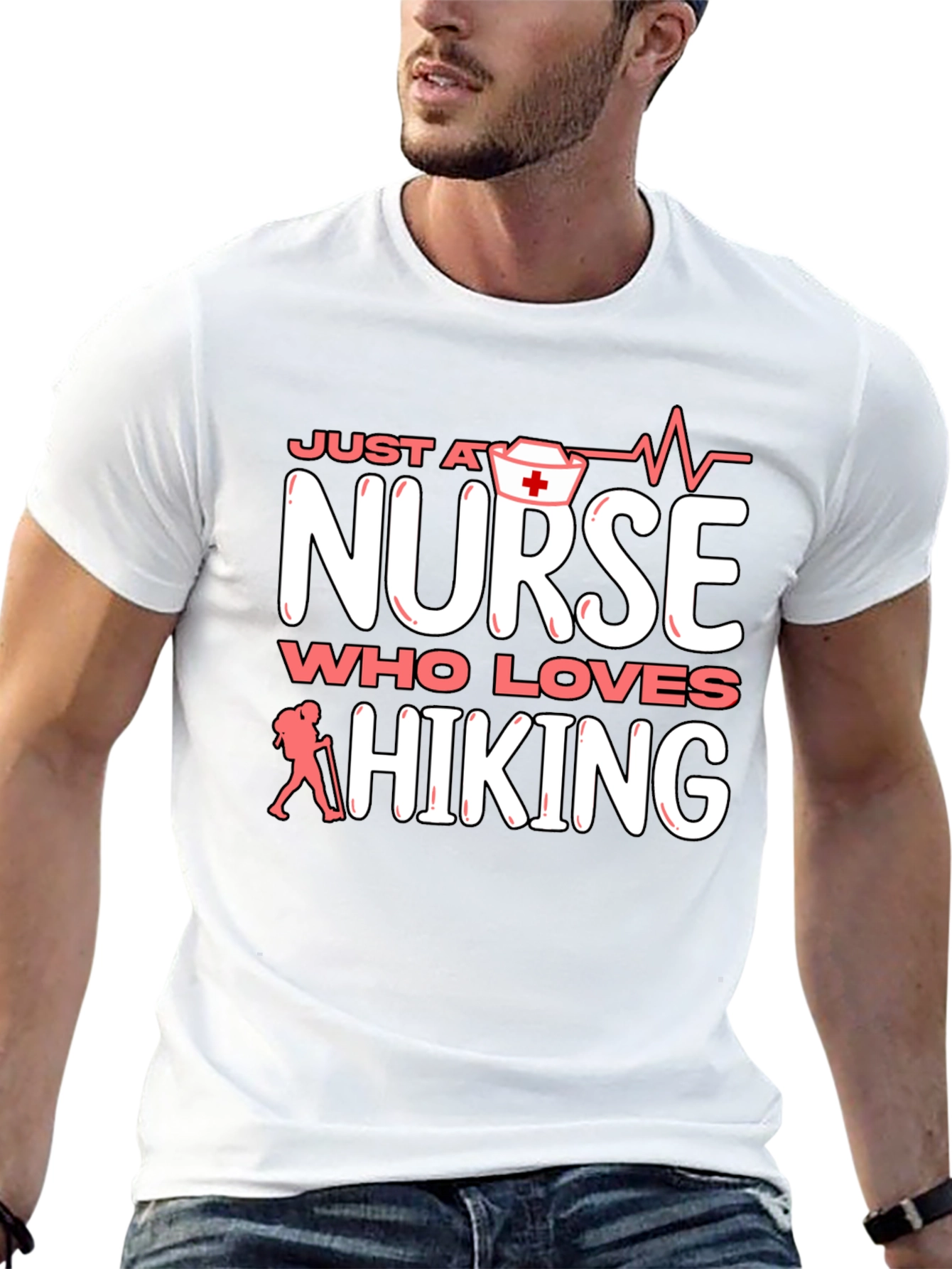 Nurse Who Loves Hiking Graphic T-Shirt