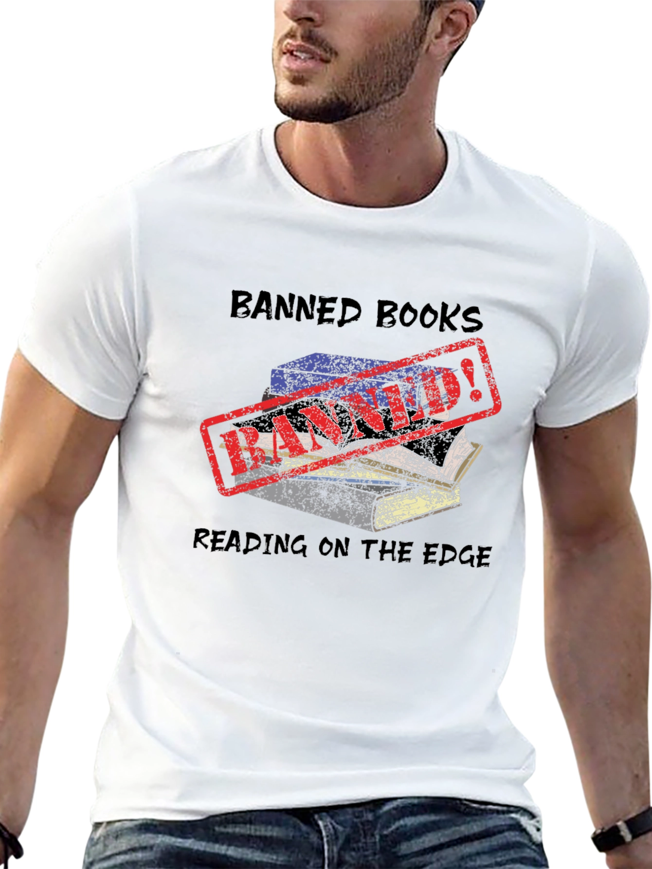 Banned Books Reading on the Edge Tee