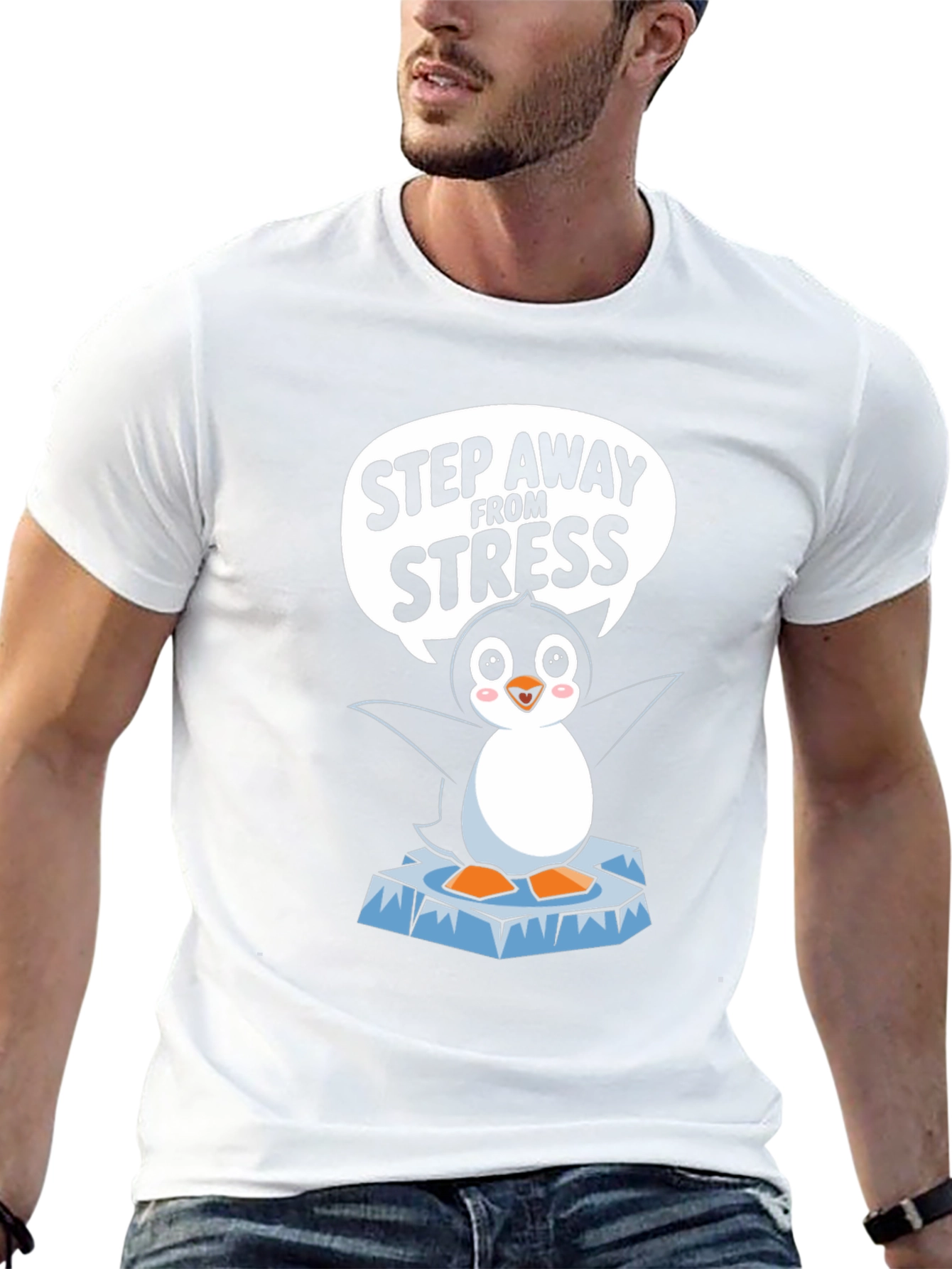 Step Away From Stress Penguin T-Shirt
