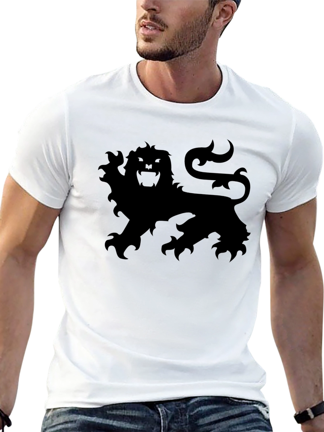 Lion Crest Graphic Tee - Black