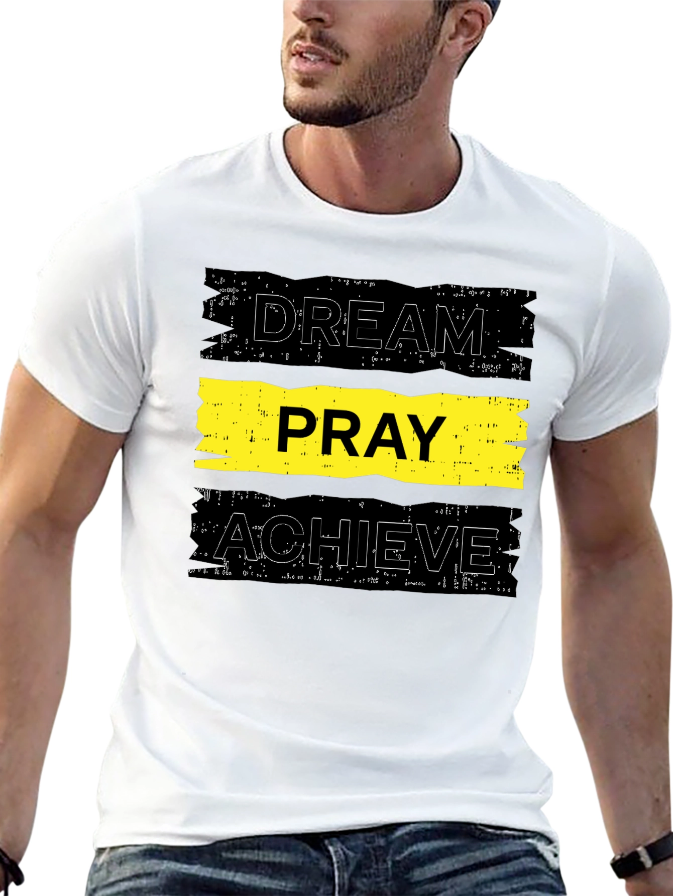 Dream Pray Achieve Graphic Tee - Black
