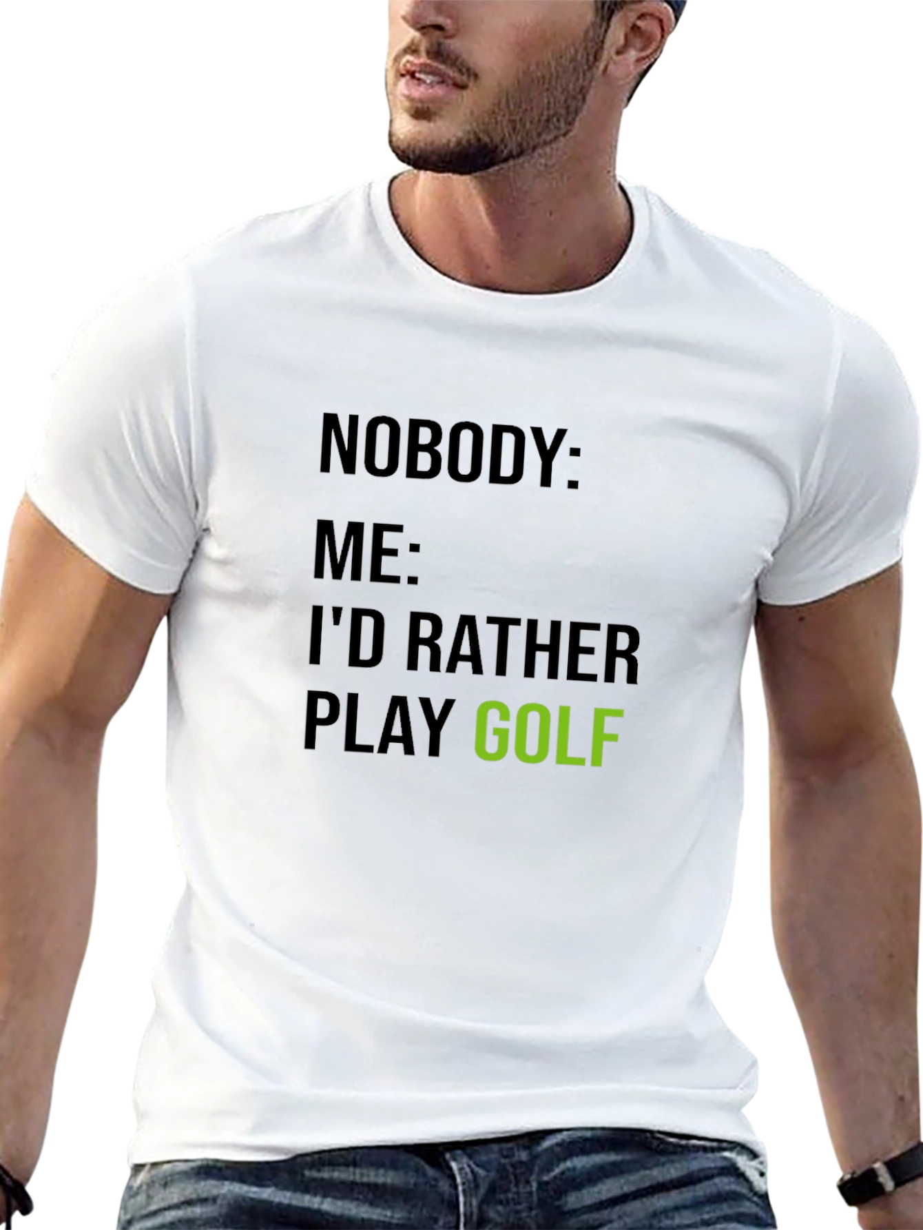 Funny Golf T-Shirt - Id Rather Play Golf