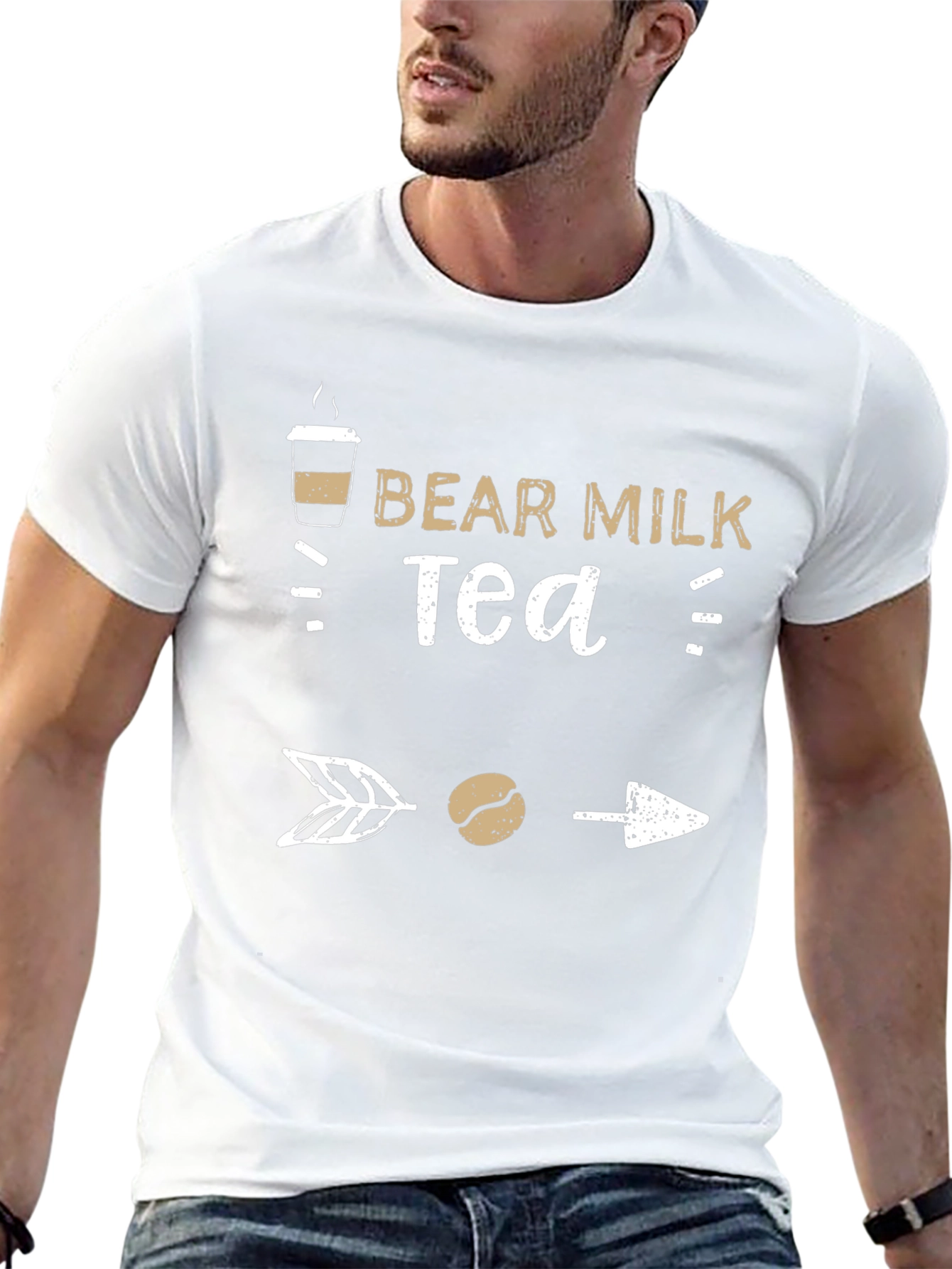 Bear Milk Tea Graphic T-Shirt - Coffee Lover Tee