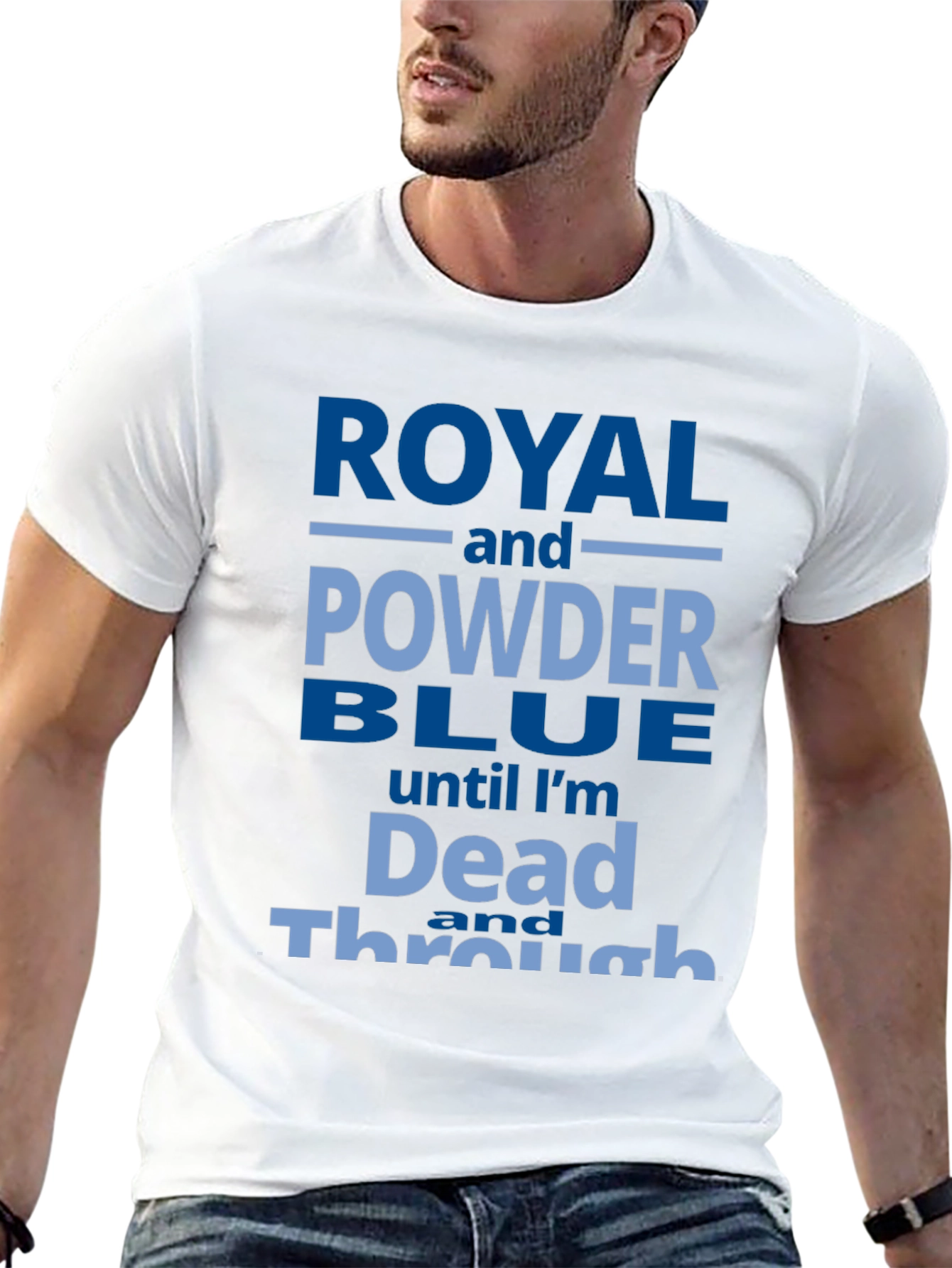 Royal and Powder Blue Graphic T-Shirt