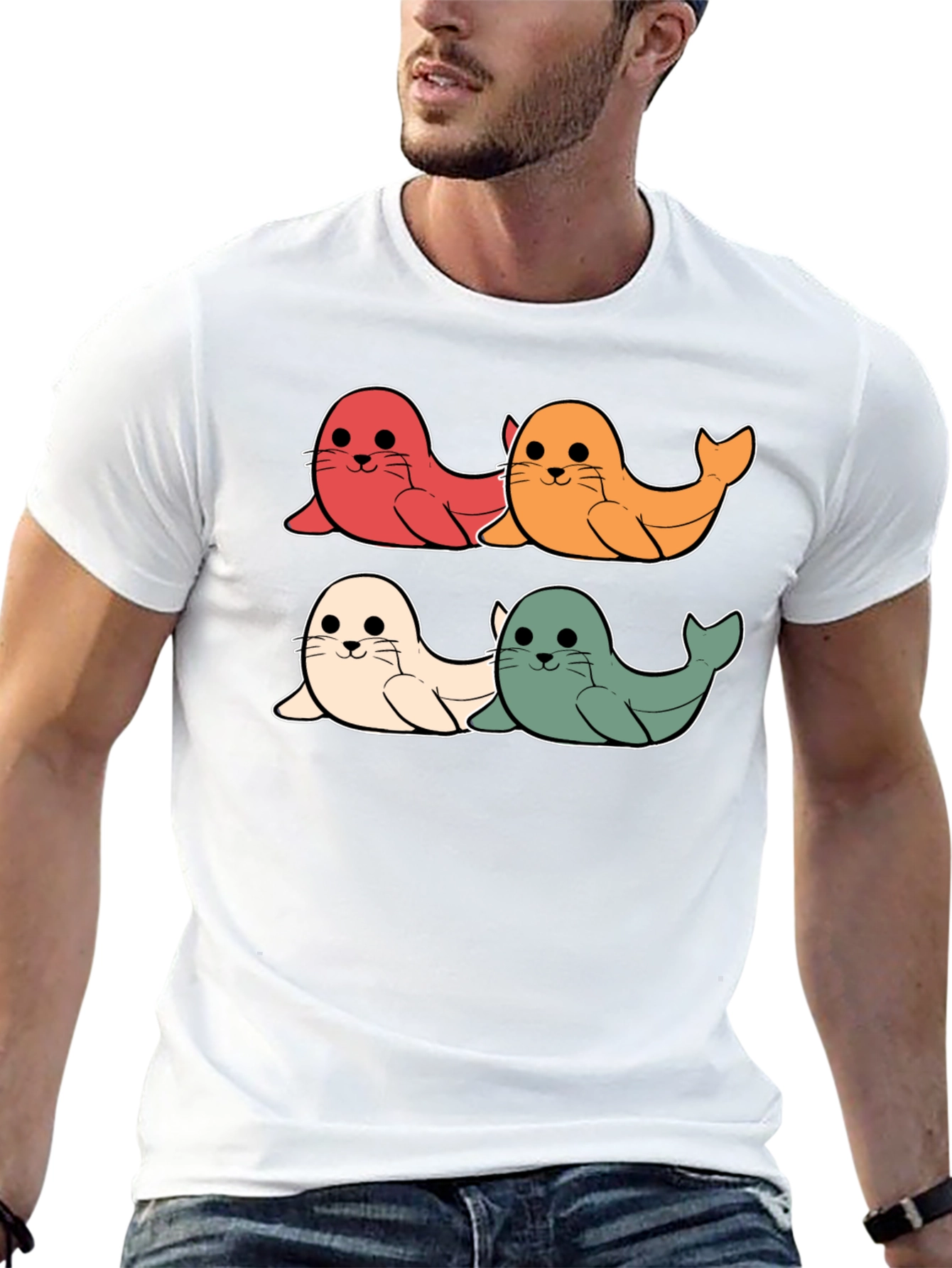 Cute Seal Cartoon T-Shirt
