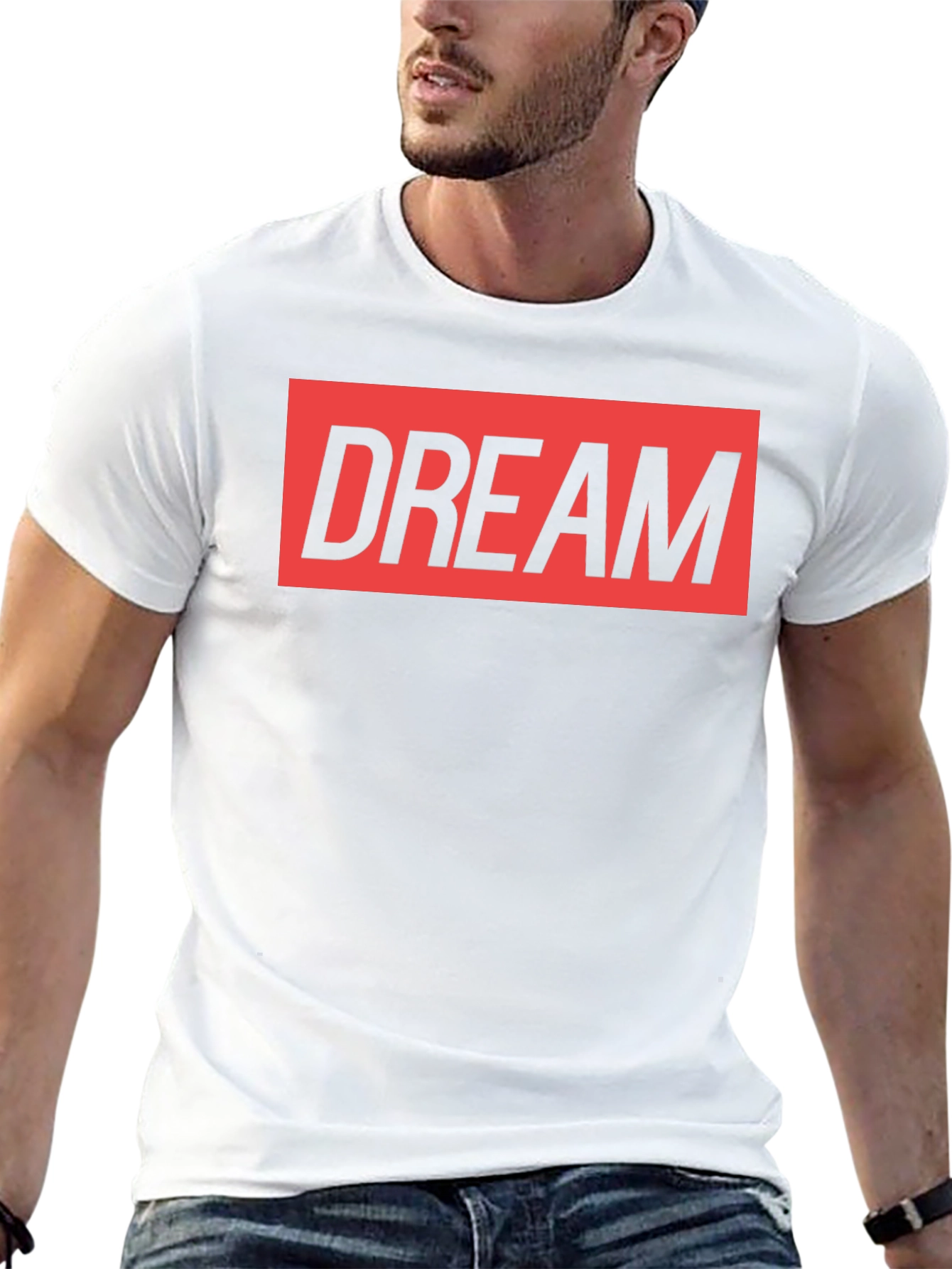 DREAM Graphic Print Crew Neck T-Shirt