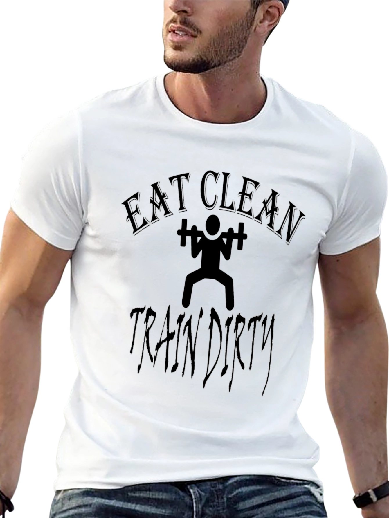 Eat Clean Train Dirty Graphic Tee - Black