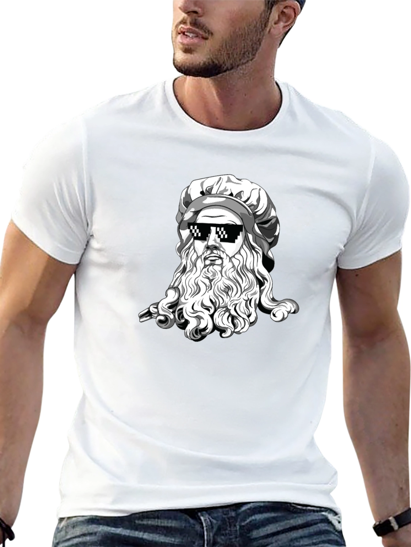 Cool Leonardo Da Vinci Black T-Shirt