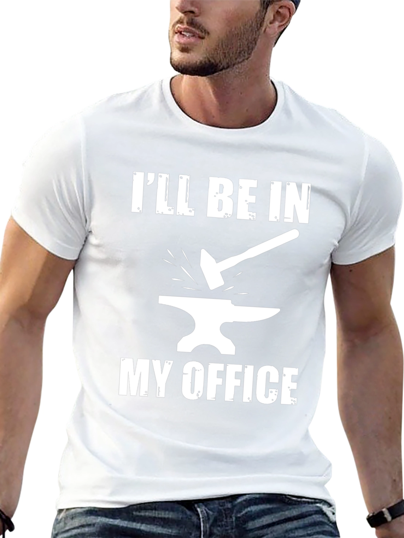 Blacksmith Office T-Shirt - Hammer and Anvil Design