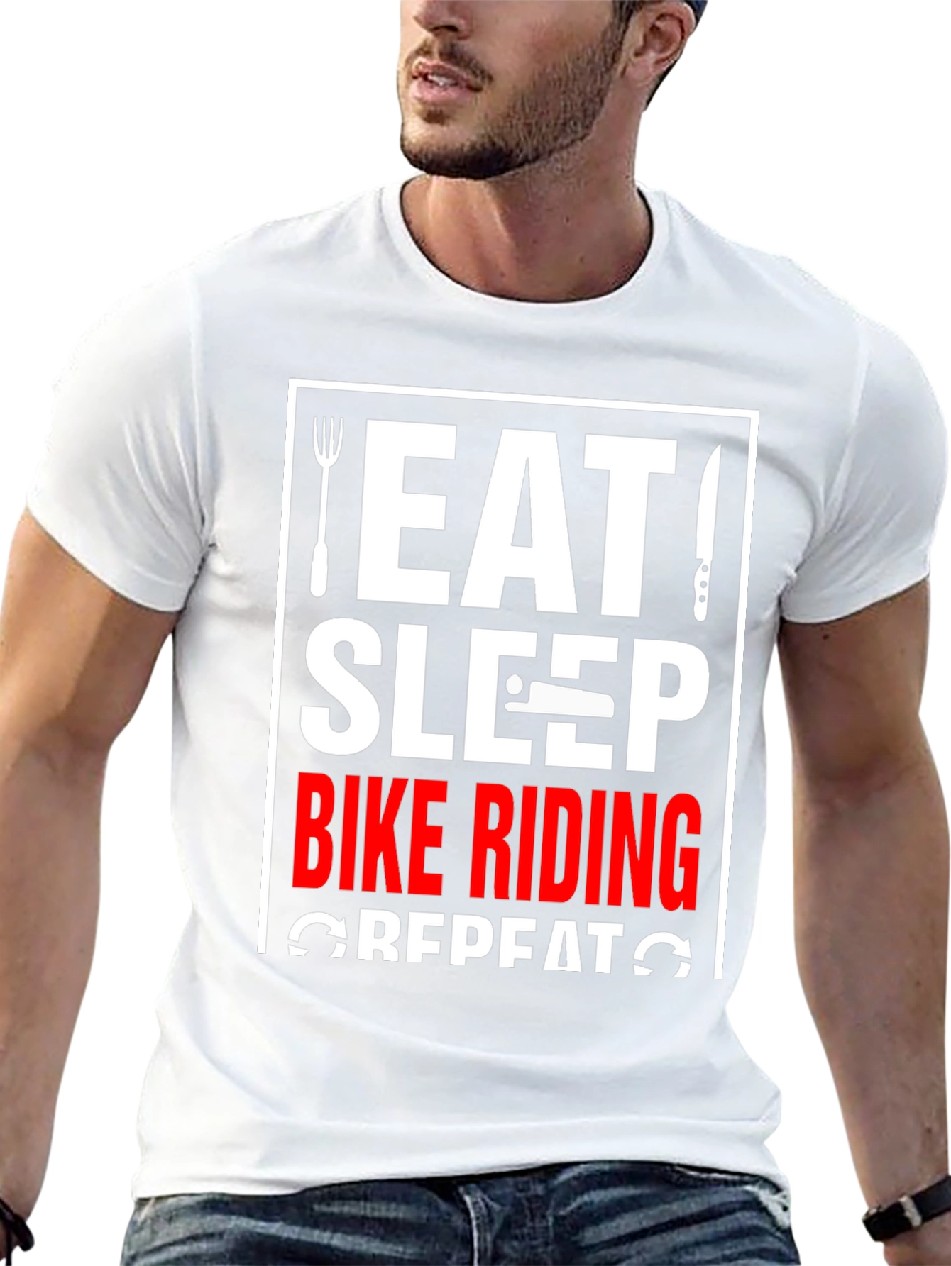 Eat Sleep Bike Riding Repeat Black T-Shirt