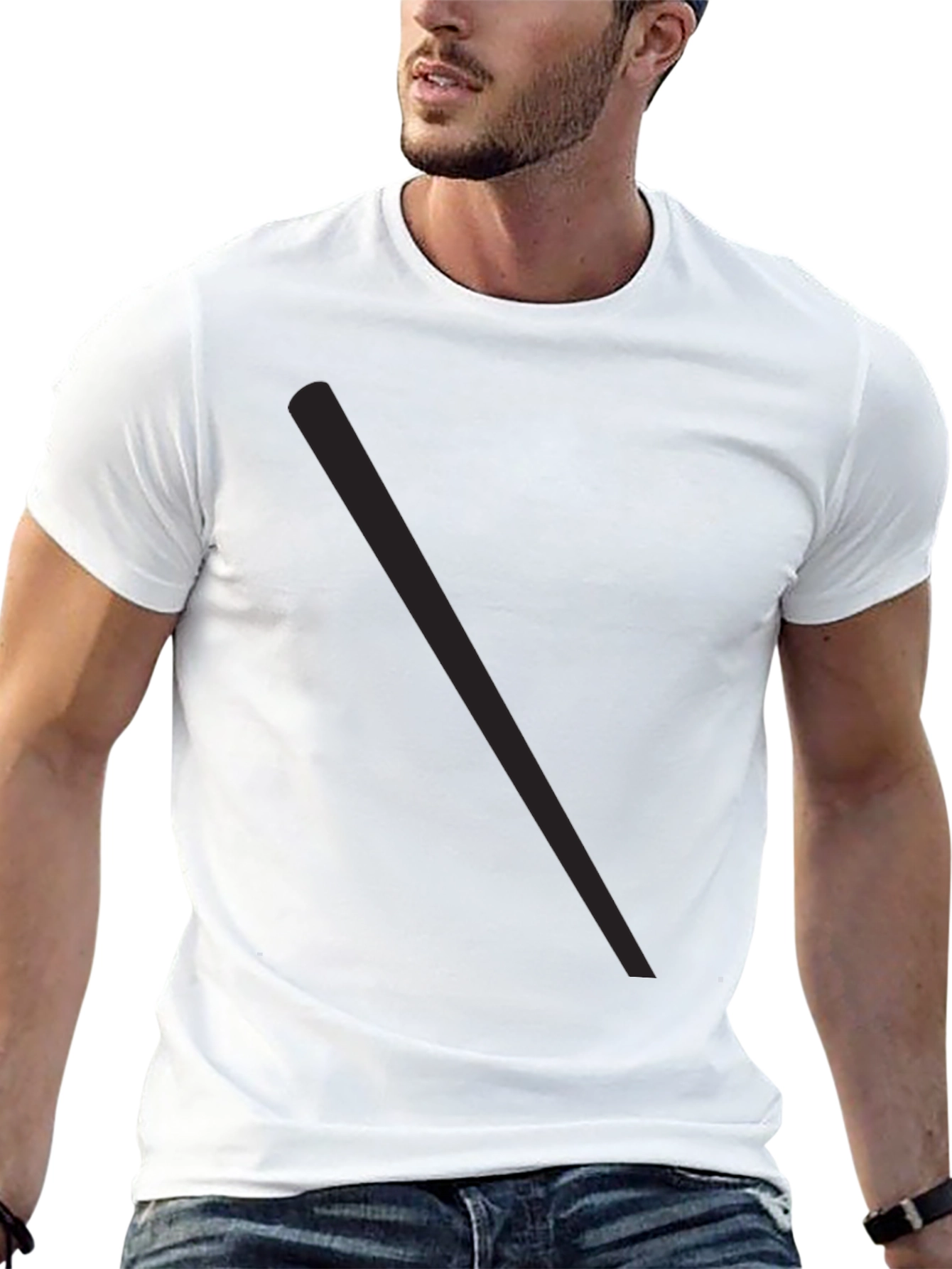 Mens Solid Black Casual T-Shirt