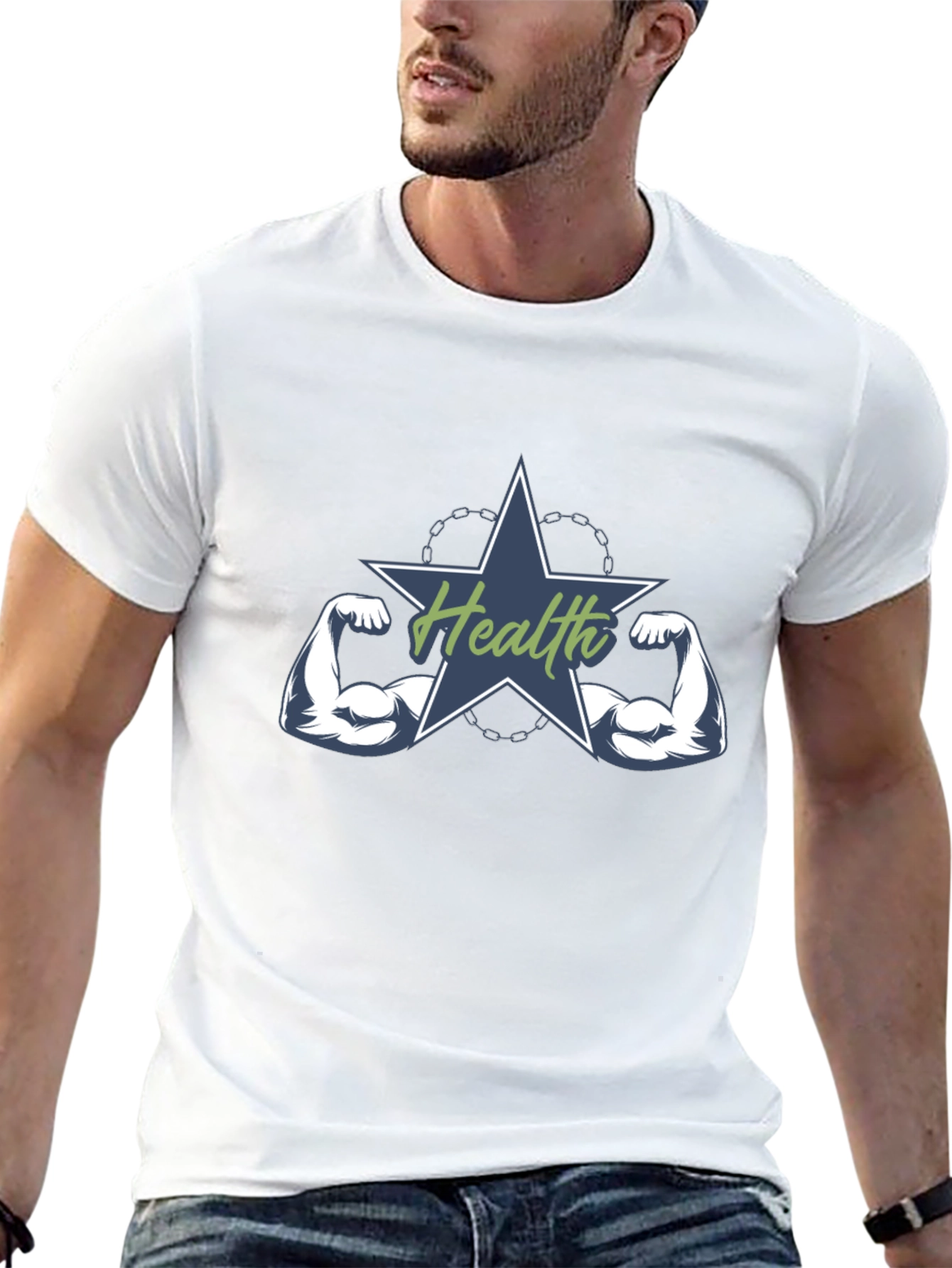 Health Star Graphic T-Shirt - Gym Fitness Tee