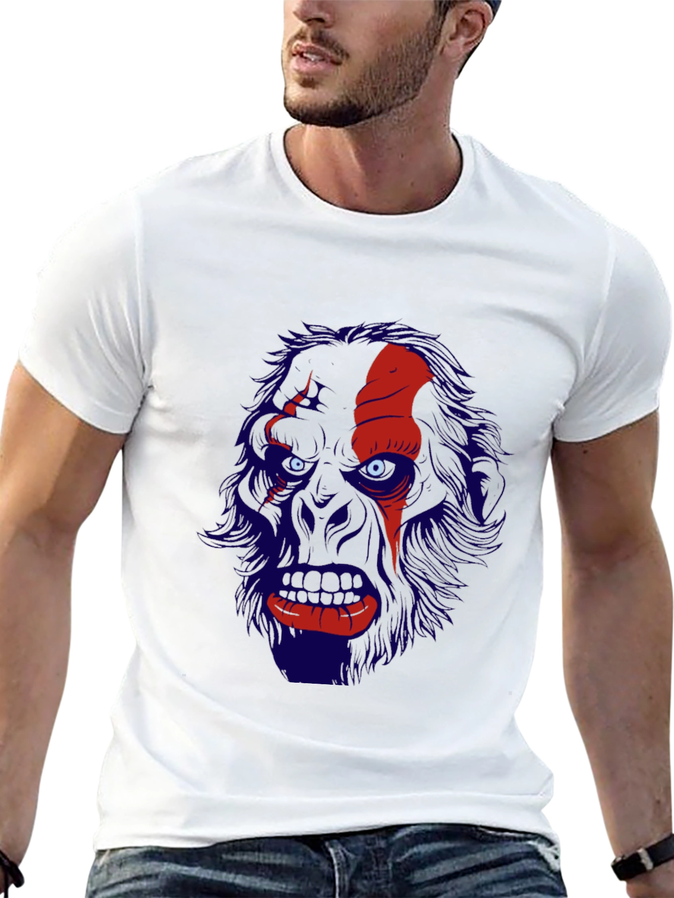 Mens Black T-Shirt with Graphic Print