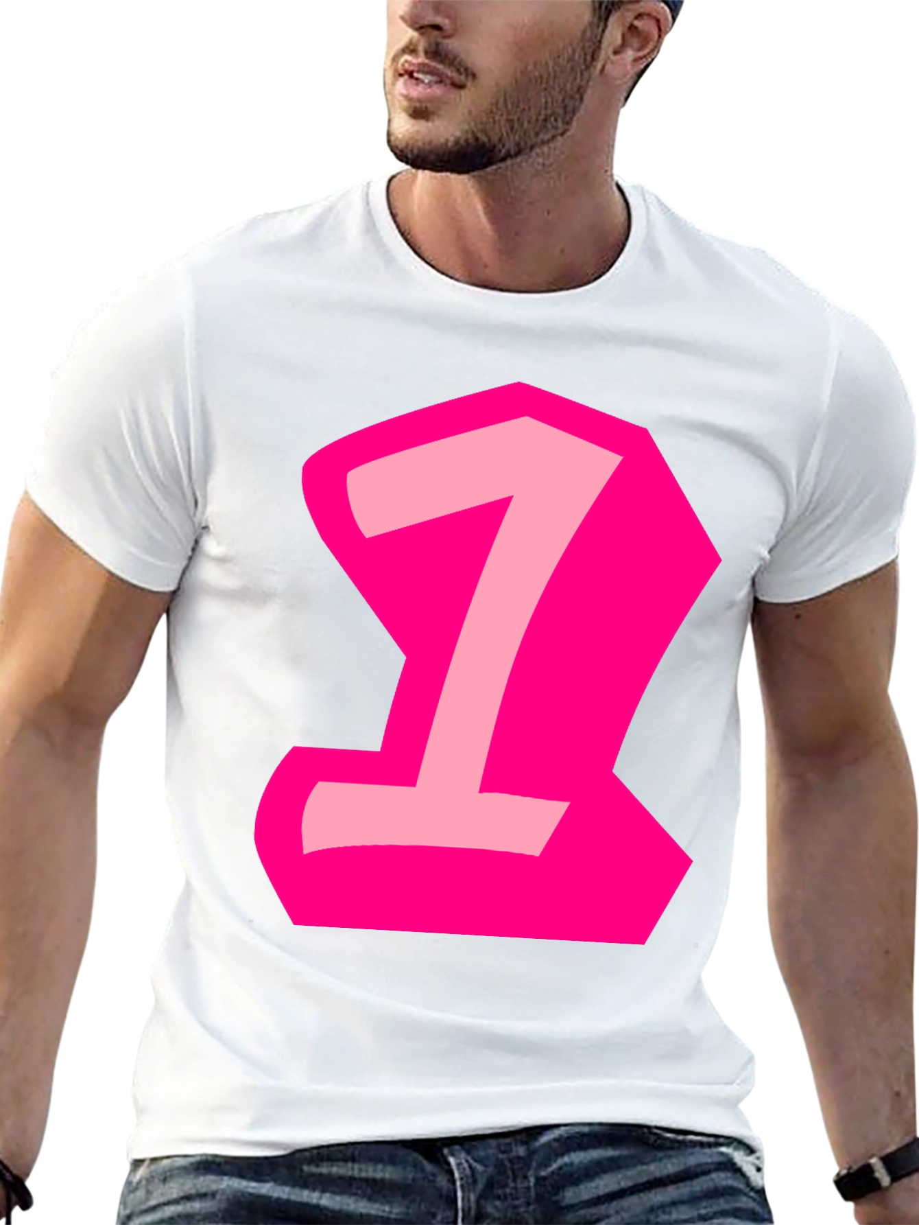 Number One Graphic Tee - Black Cotton Casual Shirt