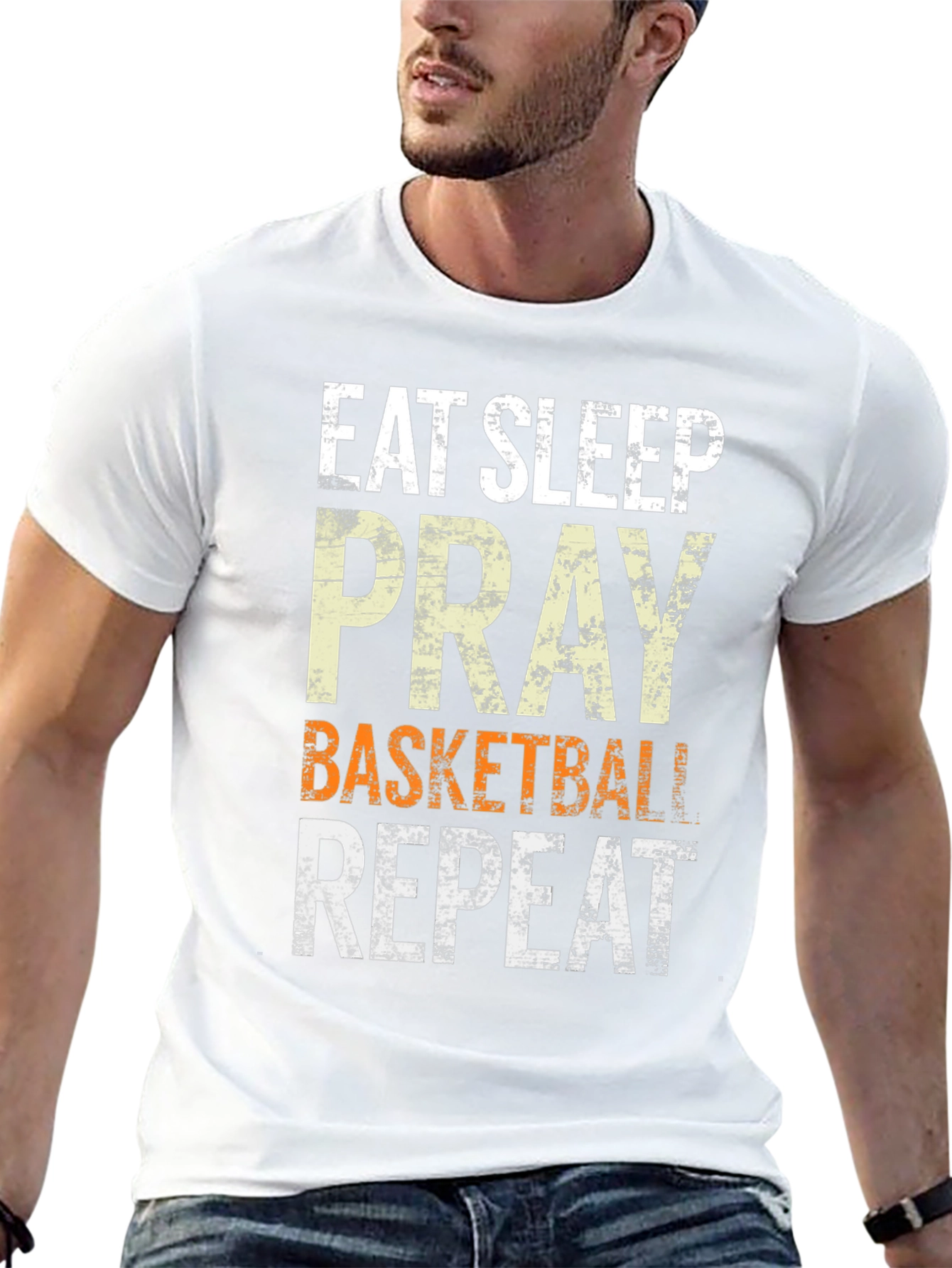 Eat Sleep Pray Basketball Repeat Graphic Tee