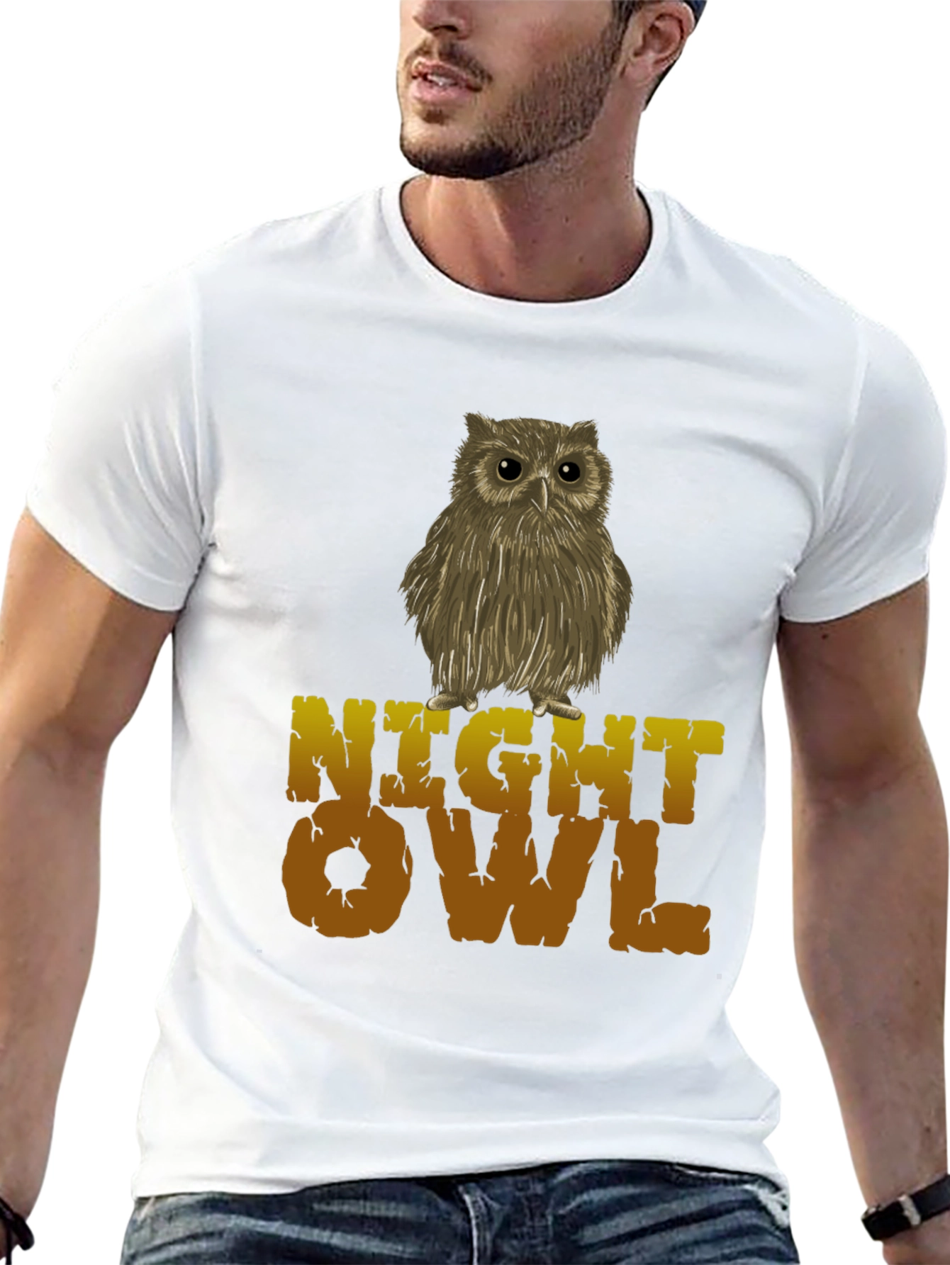 Night Owl Graphic Tee - Cool Bird Design