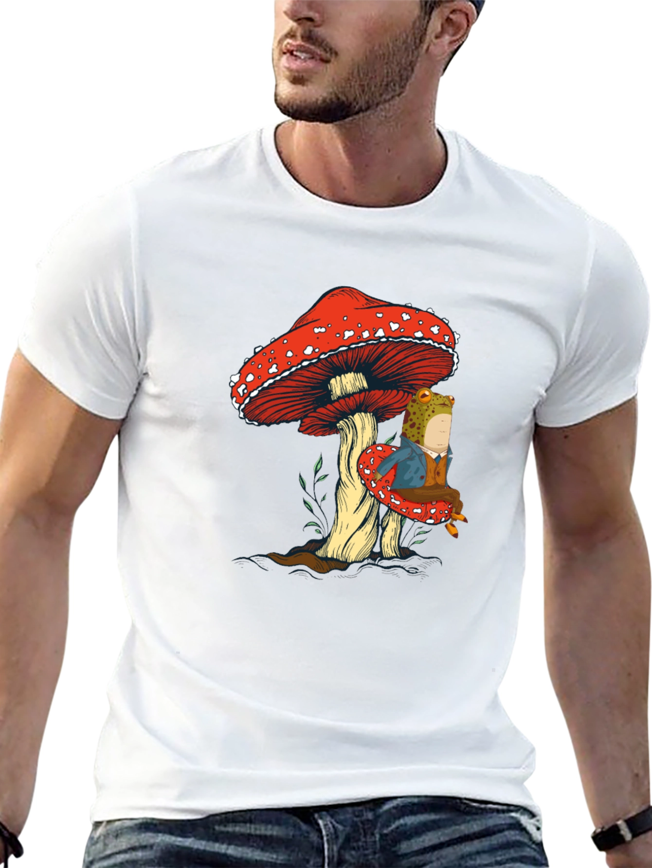 Frog on Mushroom Graphic Tee