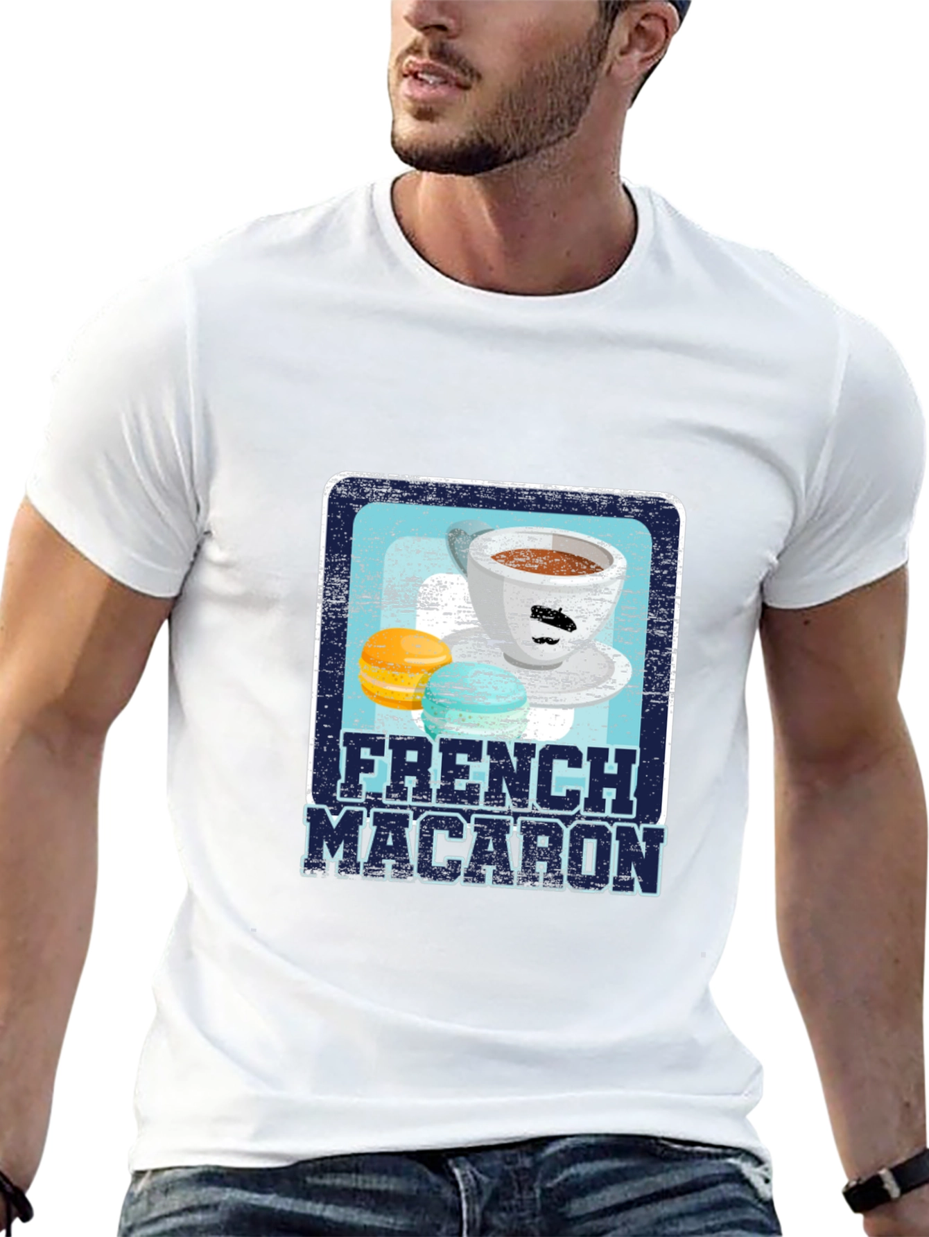 French Macaron Graphic Tee - Coffee Lovers Shirt