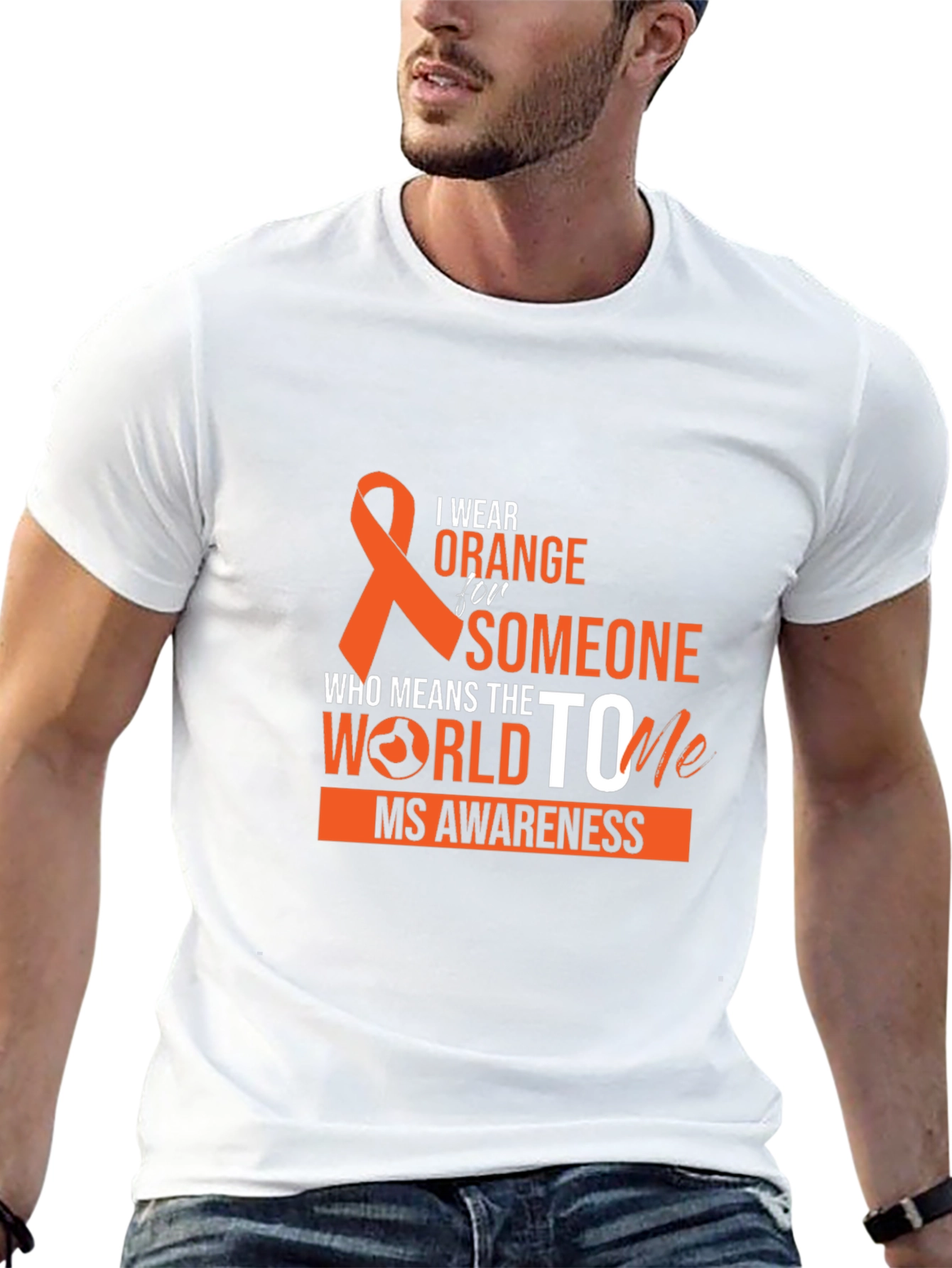 Orange Ribbon MS Awareness Graphic T-Shirt
