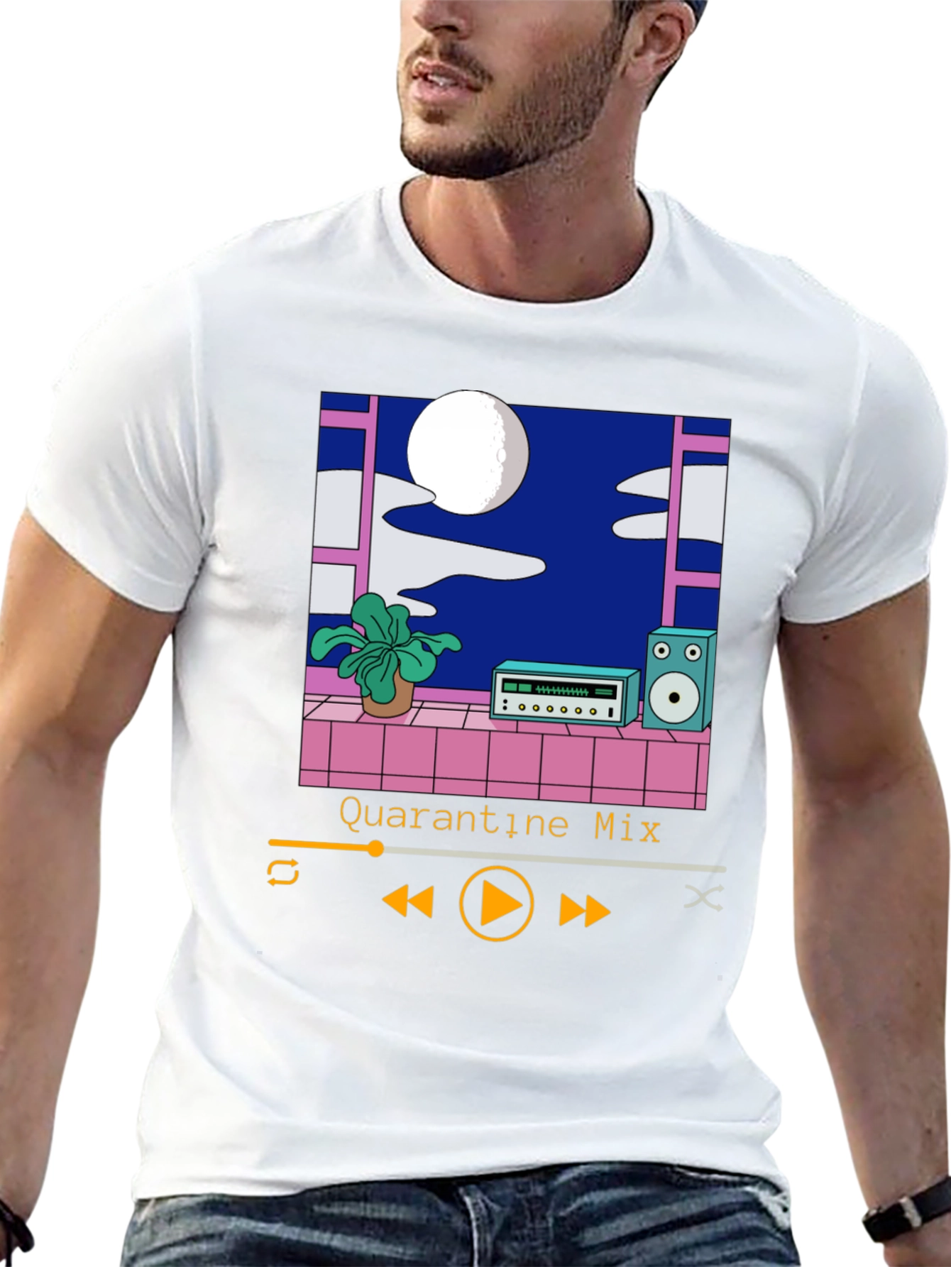 Quarantine Mix T-Shirt - Retro Music Player Design