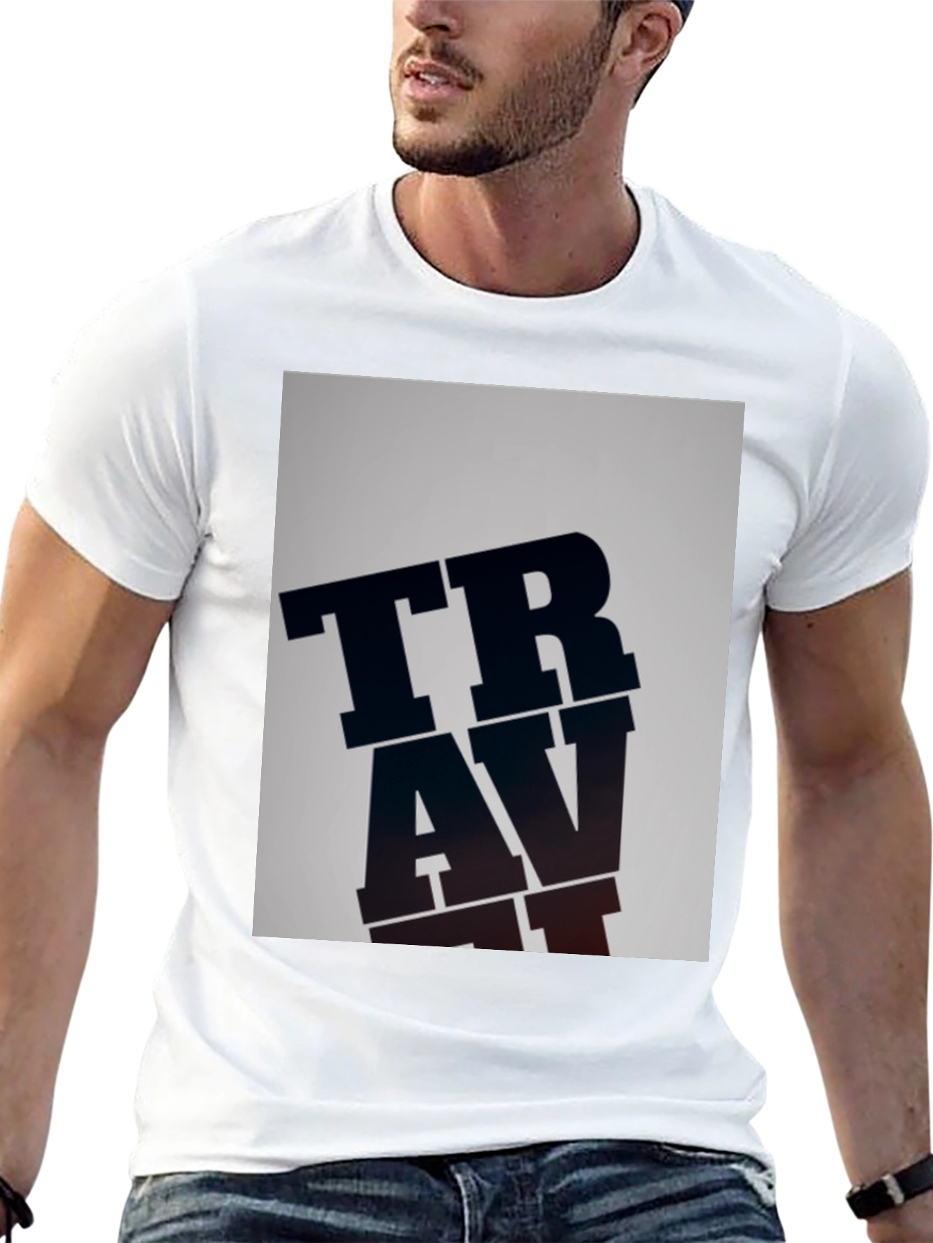 TRAVAT Graphic Print Black T-Shirt