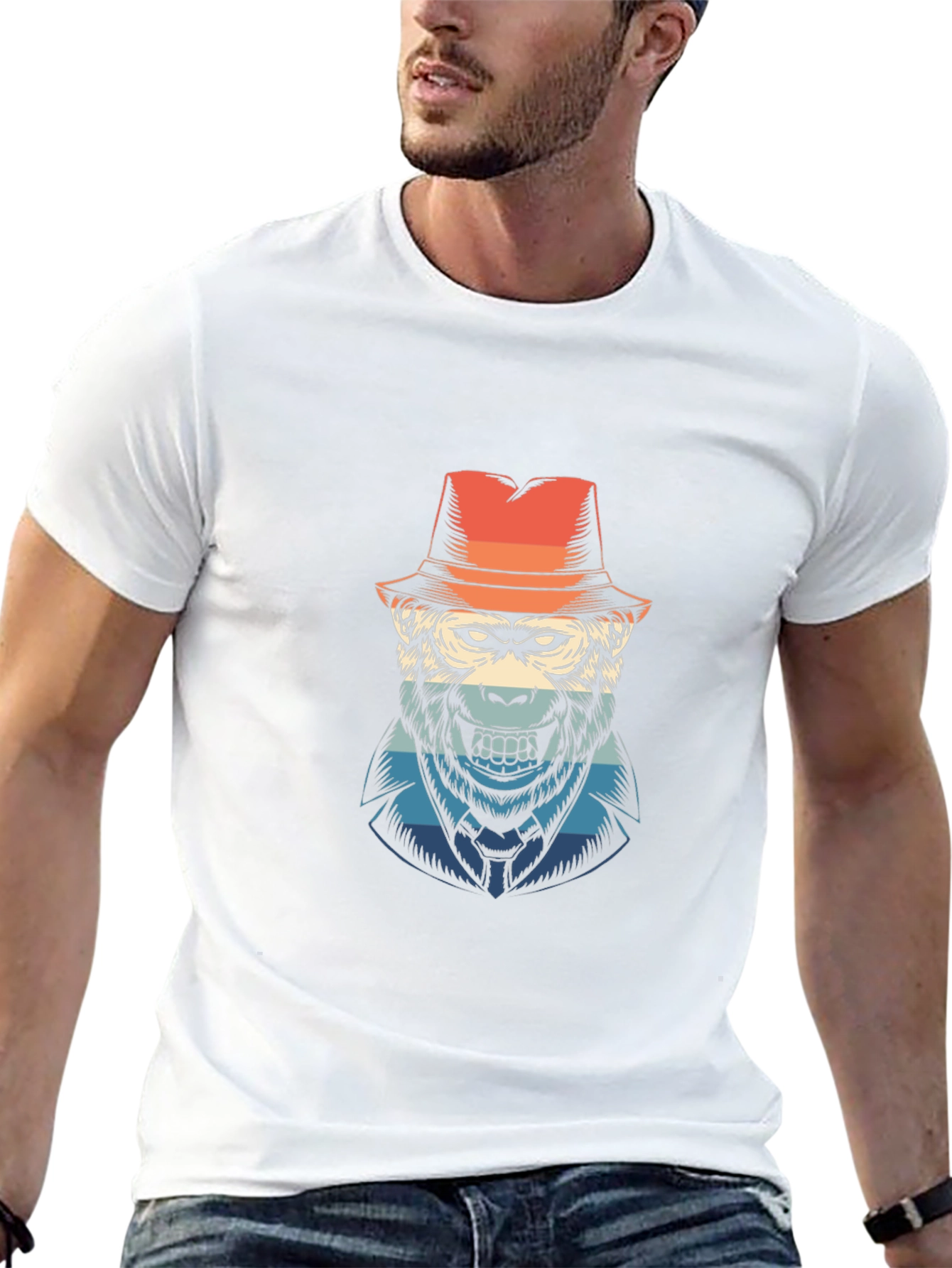 Retro Gorilla Graphic Tee - Classic Black T-Shirt
