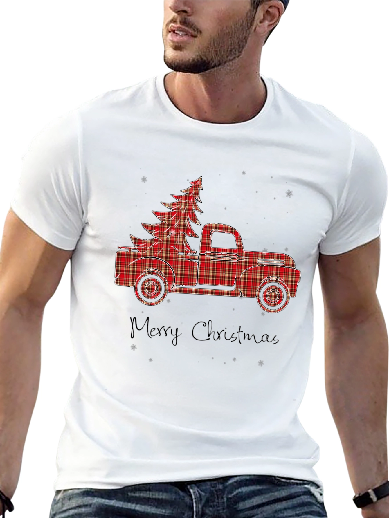 Plaid Truck & Tree Graphic Tee
