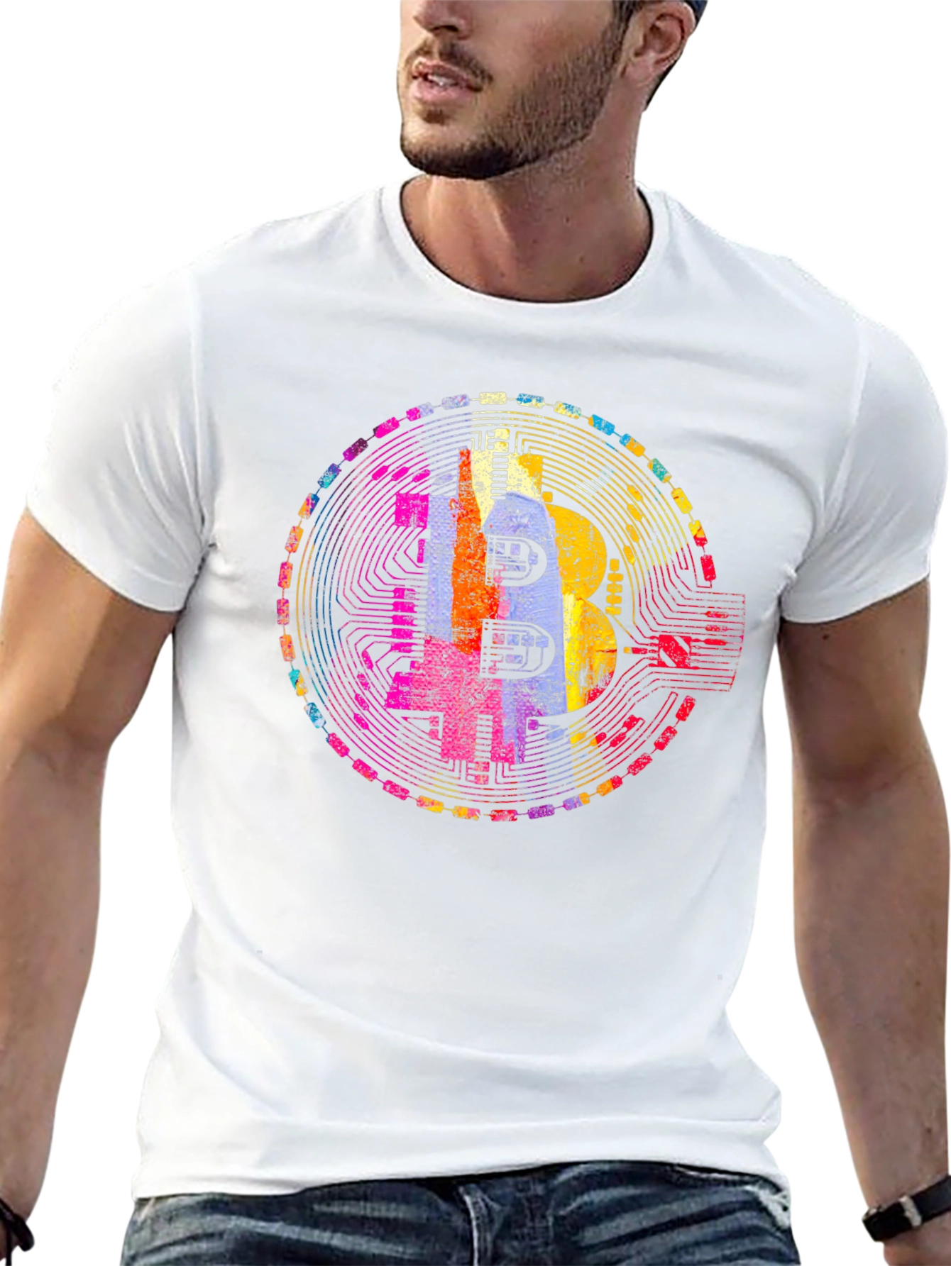 Bitcoin Art Graphic Tee - Crypto Enthusiast T-Shirt