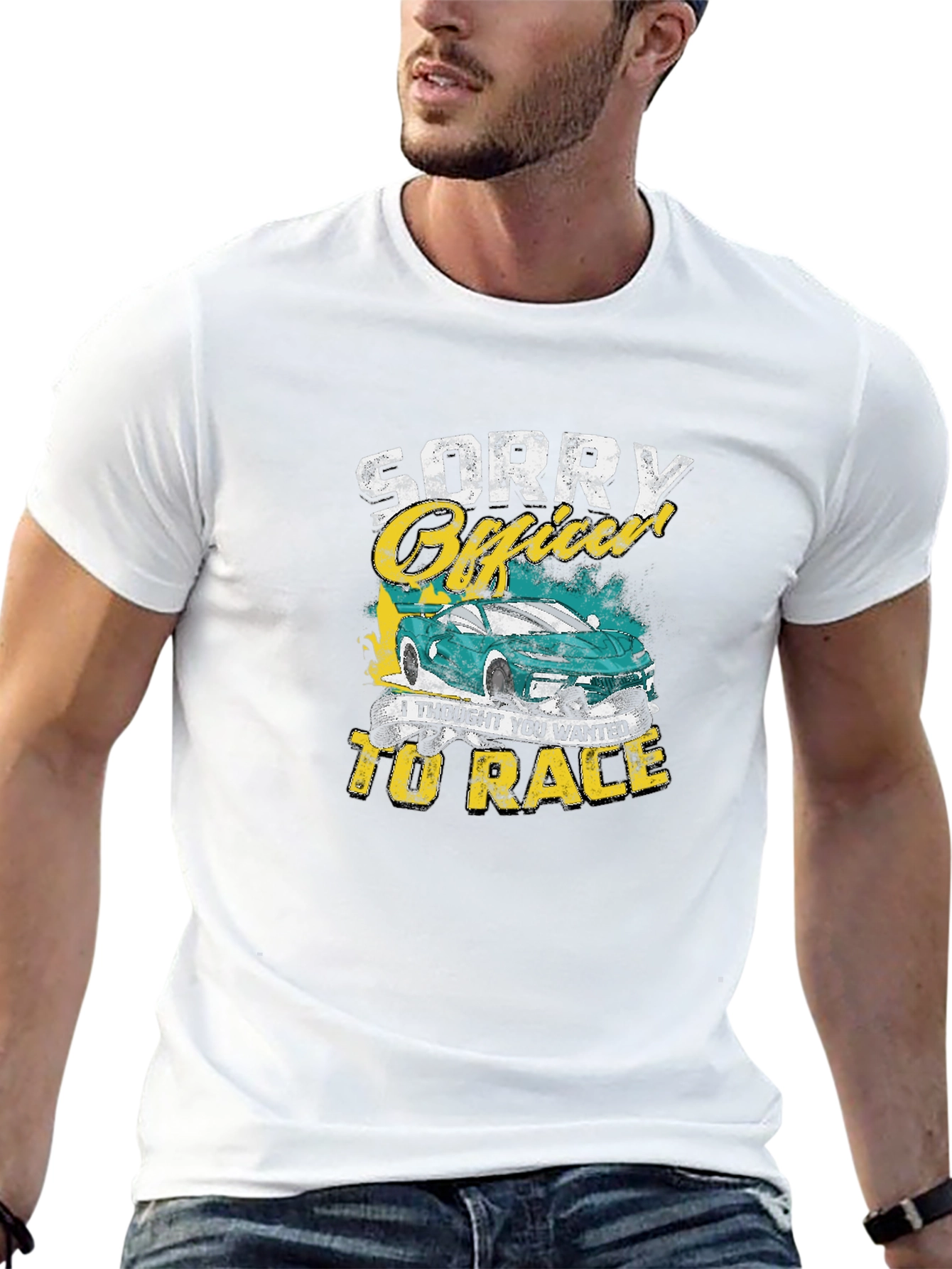 Sorry Officer Car Race Graphic Tee