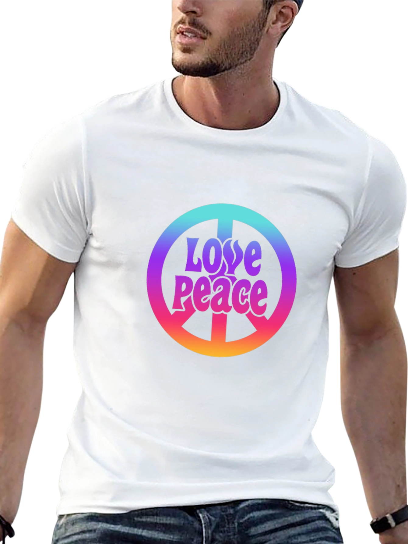 Love Peace Sign Black T-Shirt