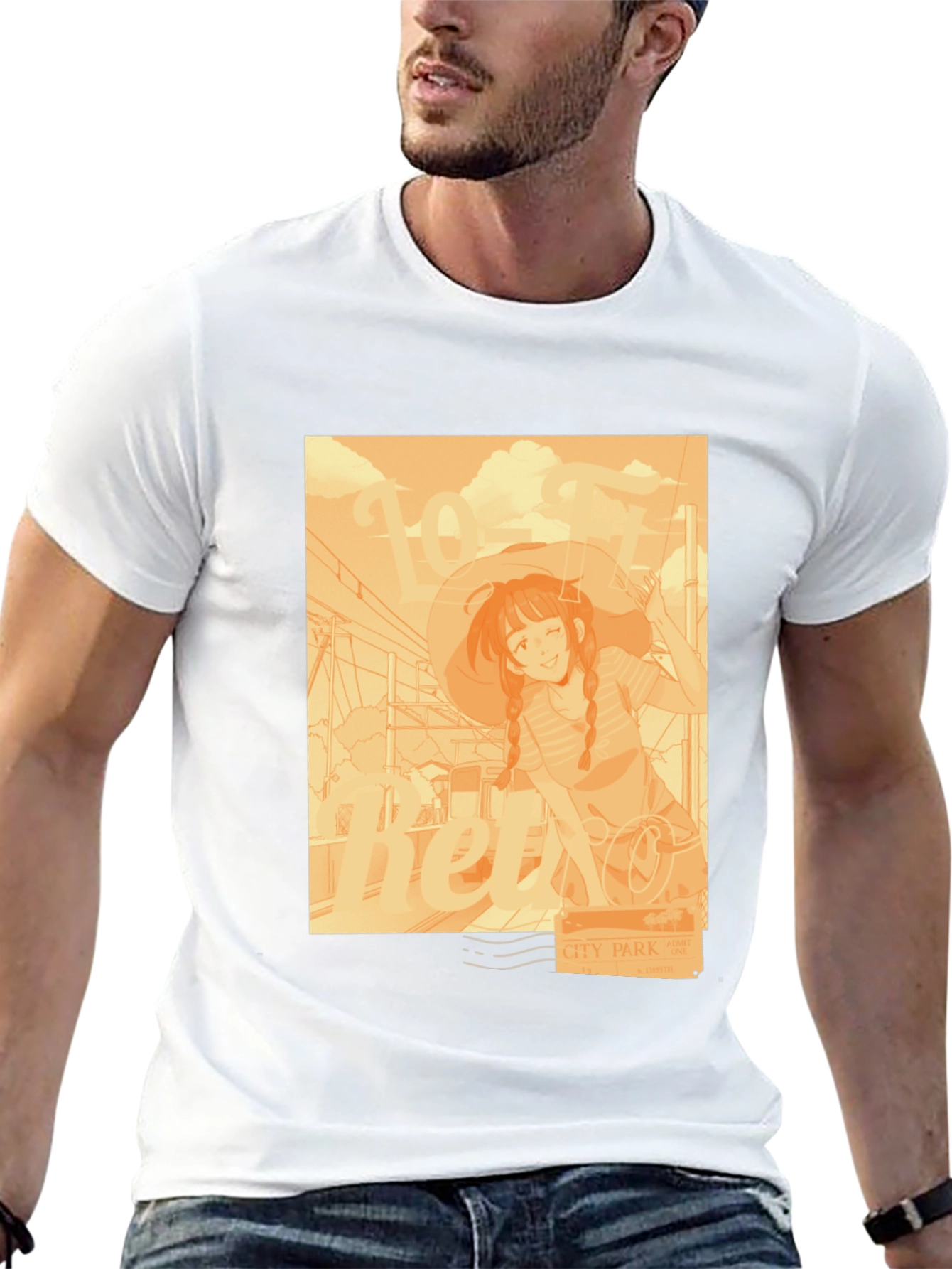 Anime Girl Graphic Tee - Relaxed Fit Black T-Shirt