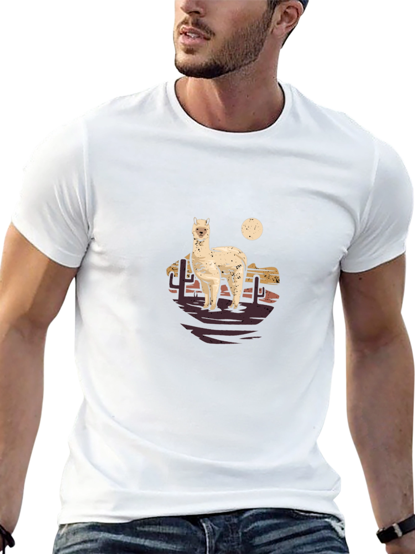Desert Alpaca Graphic Tee - Trendy & Unique Design