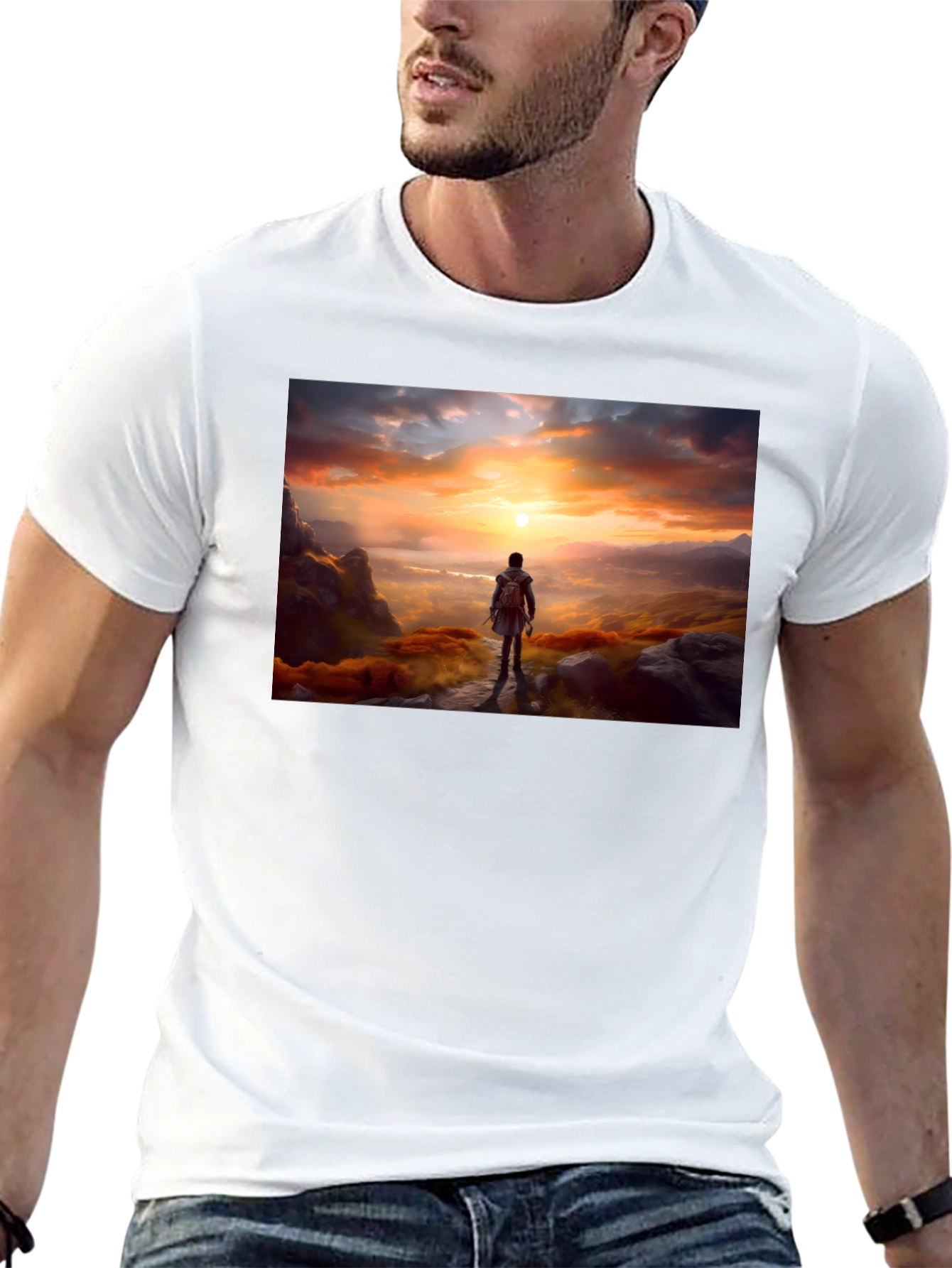 Sunset Hiker Graphic Tee - Adventure Awaits